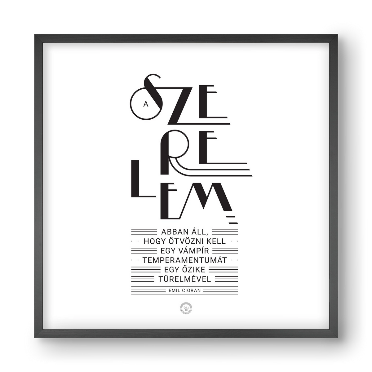 Szerelem, 40x40 cm (40x40 cm), Fekete keret