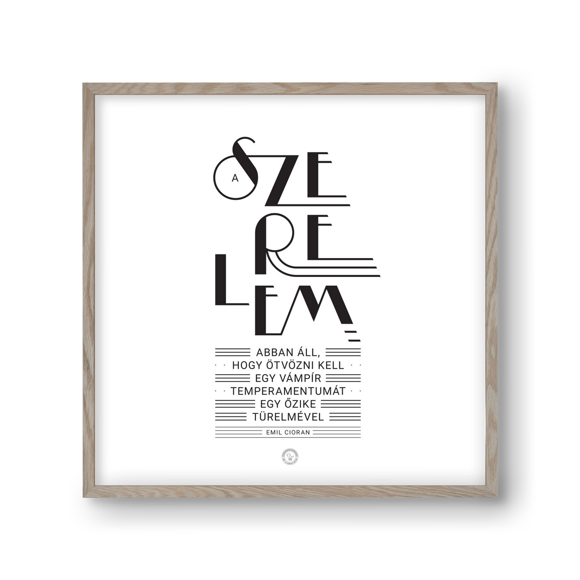 Szerelem, 30x30 cm (30x30 cm), Tölgy keret