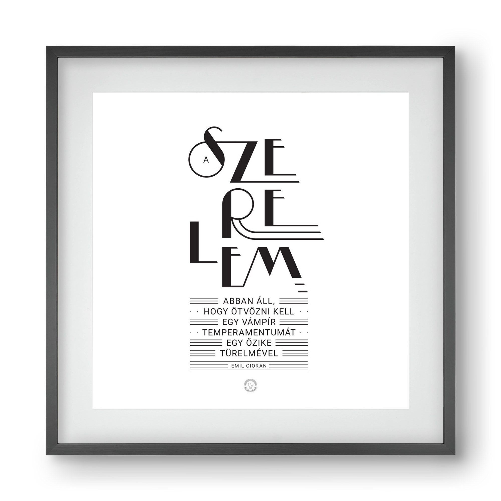 Szerelem, 40x40 cm (30x30 cm), Fekete keret, paszpartuval