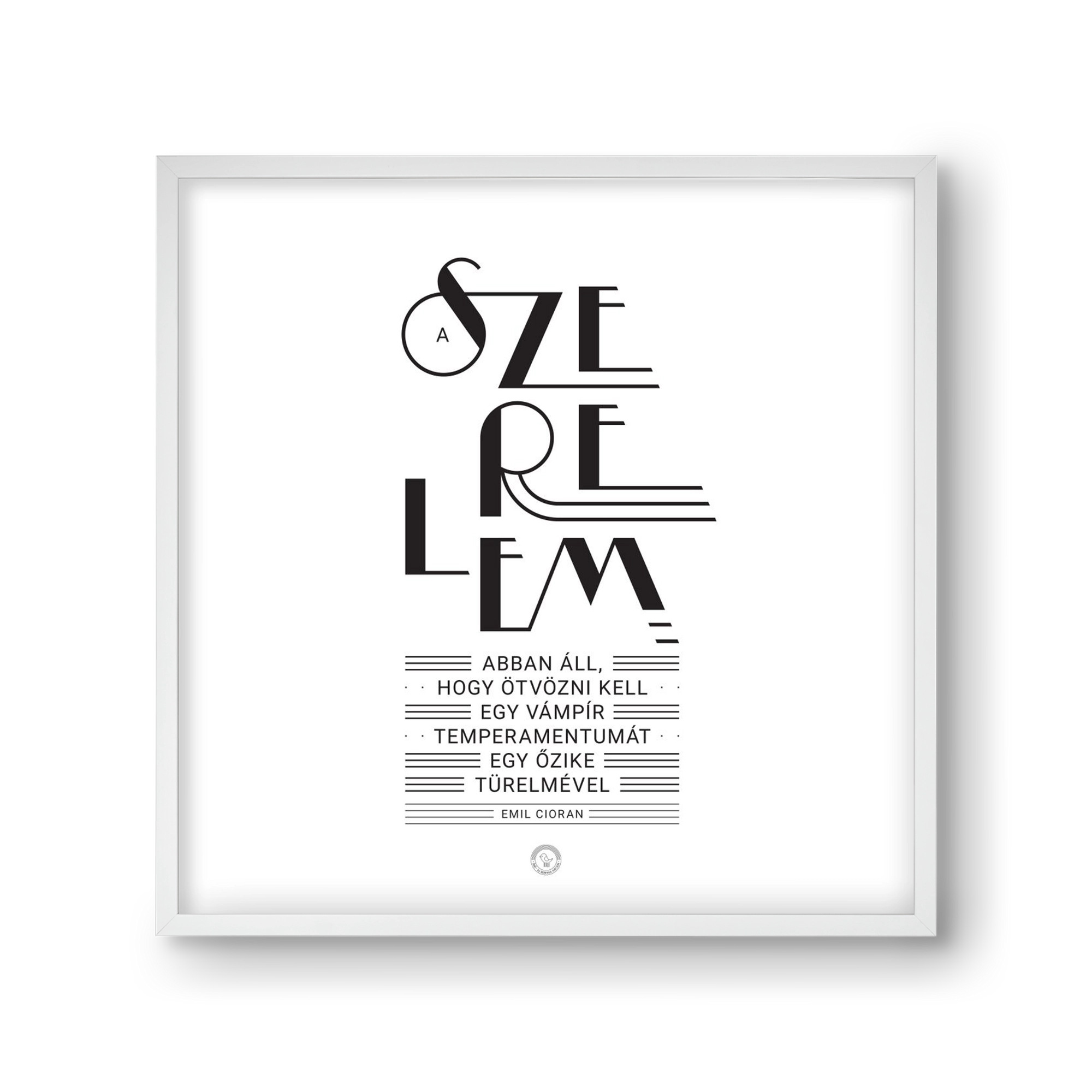 Szerelem, 30x30 cm (30x30 cm), Fehér keret