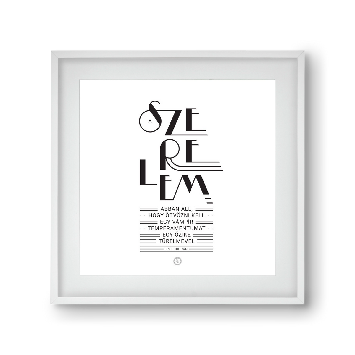 Szerelem, 30x30 cm (20x20 cm), Fehér keret, paszpartuval