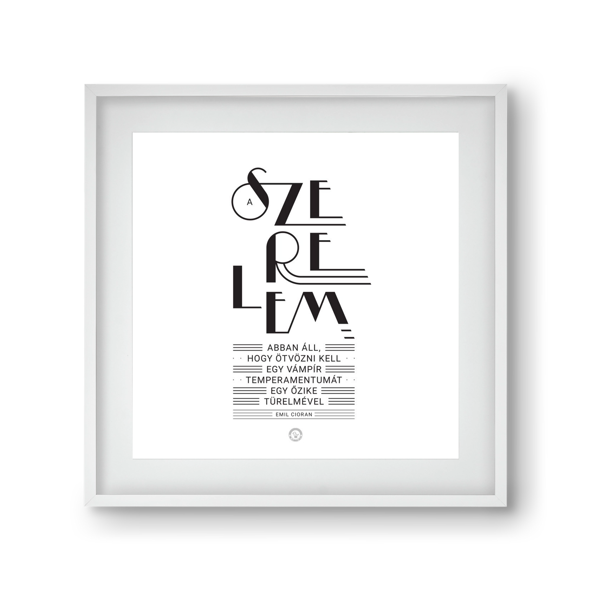 Szerelem, 30x30 cm (20x20 cm), Fehér keret, paszpartuval