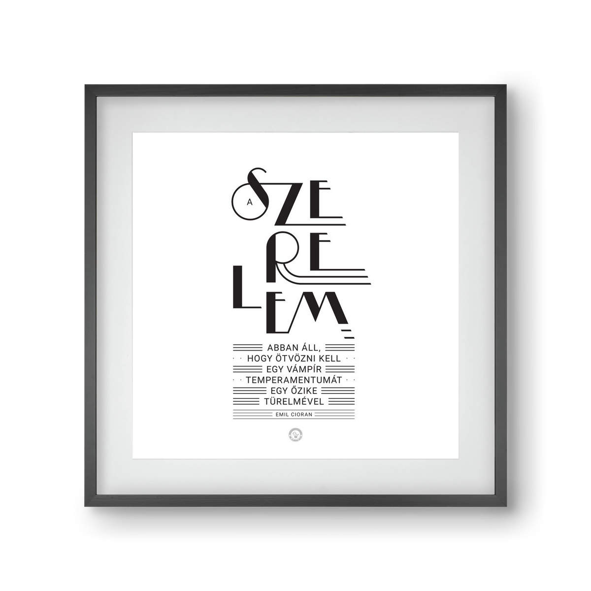 Szerelem, 30x30 cm (20x20 cm), Fekete keret, paszpartuval