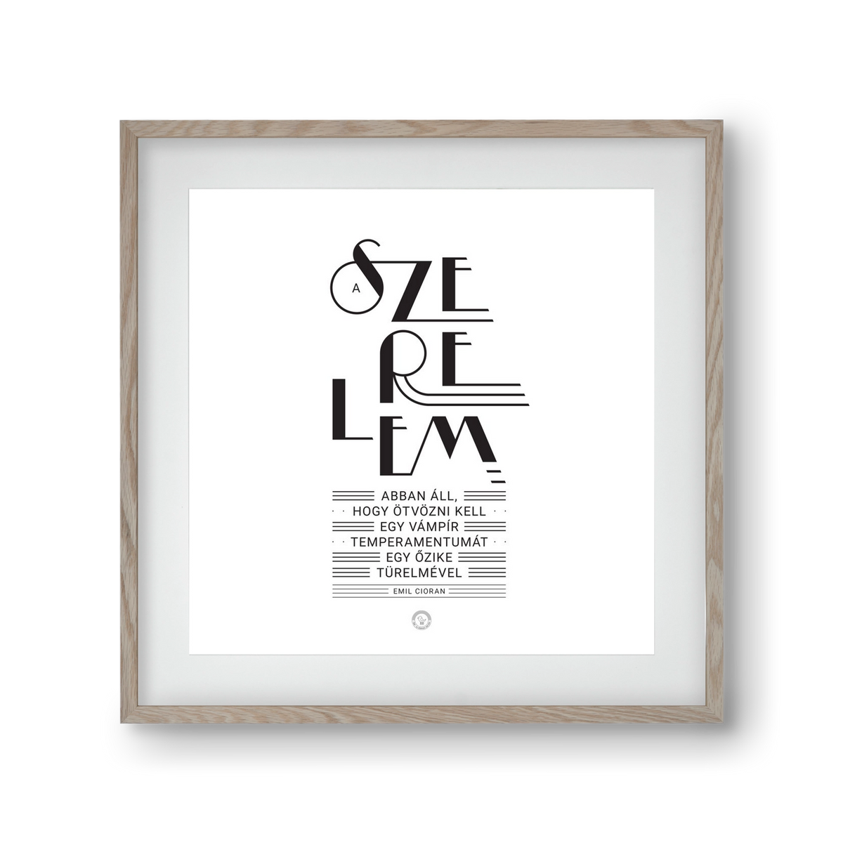 Szerelem, 30x30 cm (20x20 cm), Tölgy keret, paszpartuval