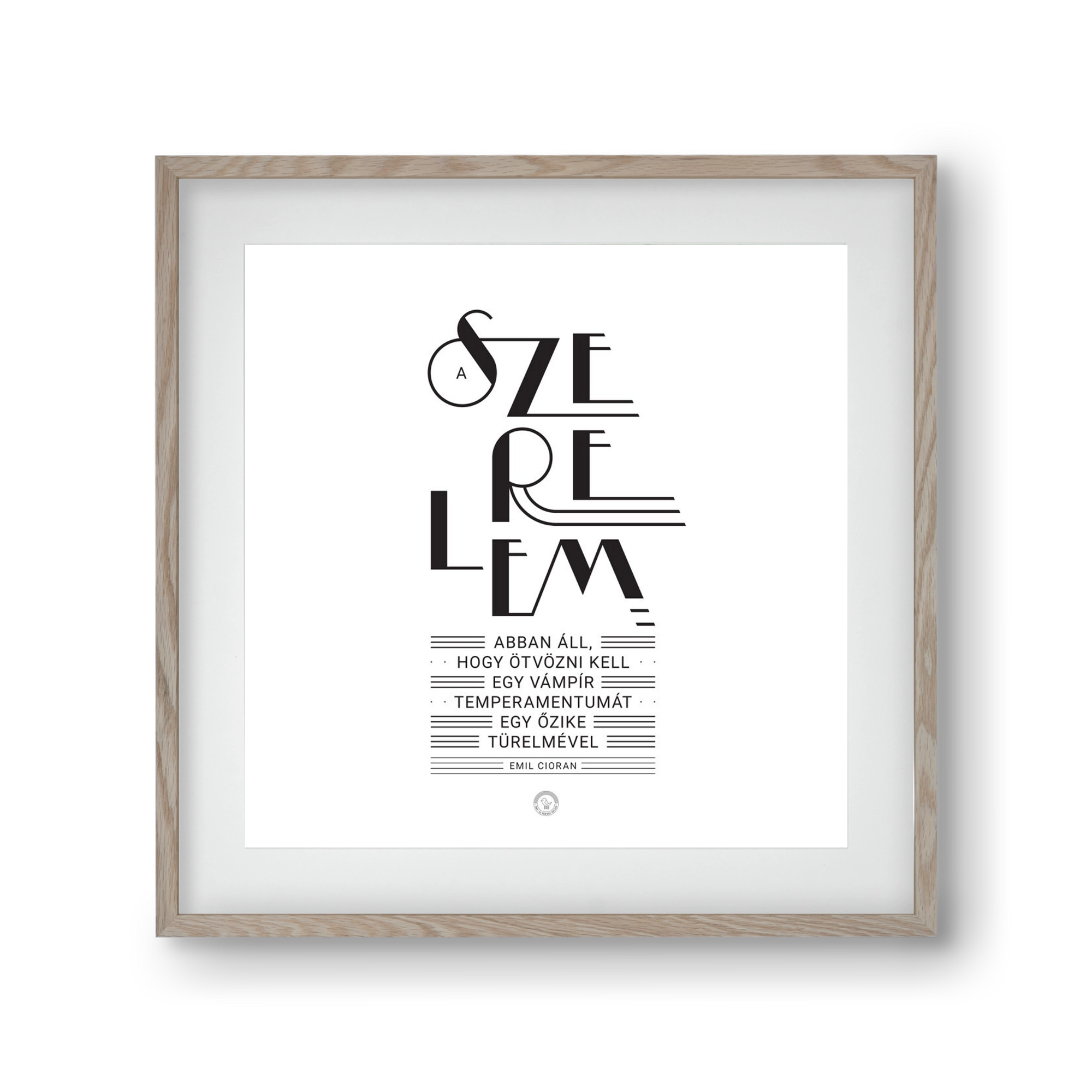 Szerelem, 30x30 cm (20x20 cm), Tölgy keret, paszpartuval