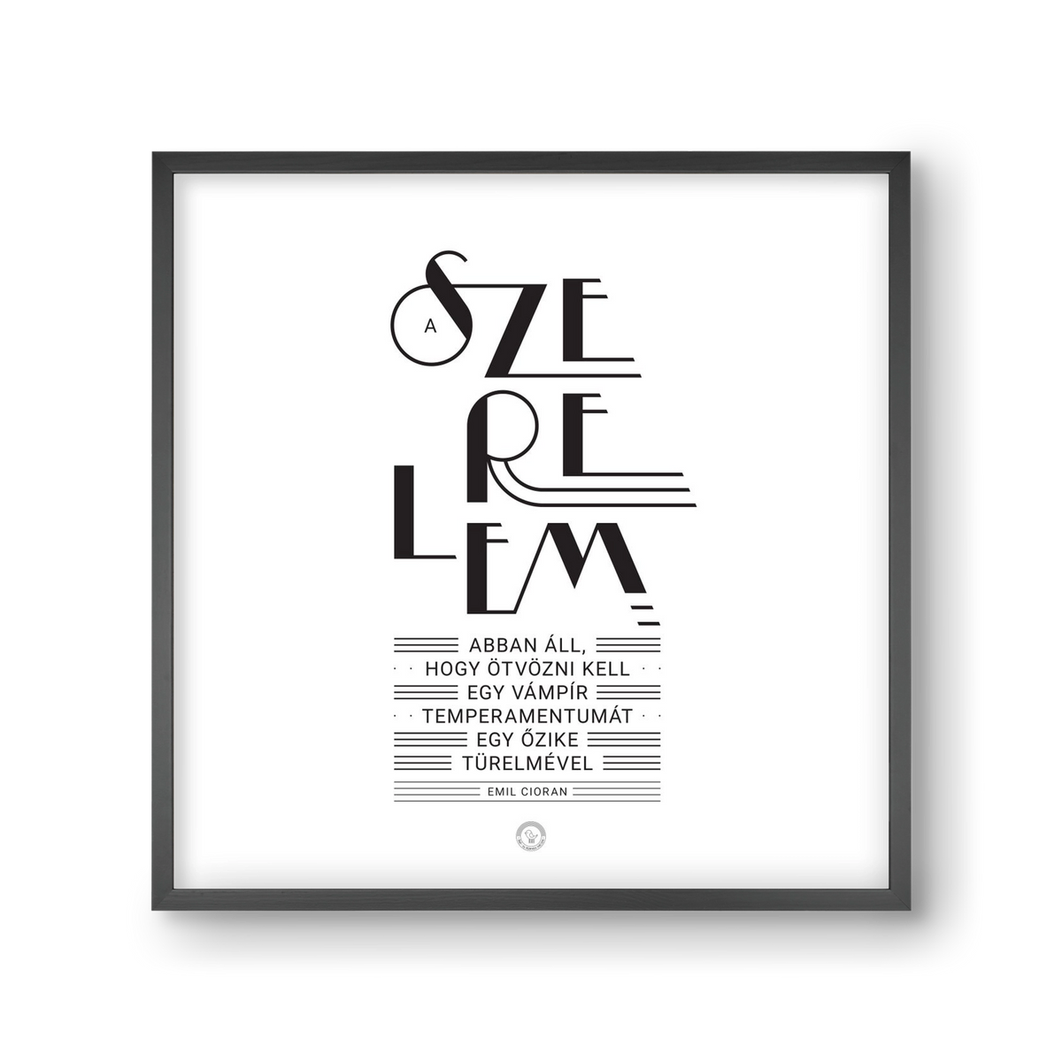 Szerelem, 30x30 cm (30x30 cm), Fekete keret