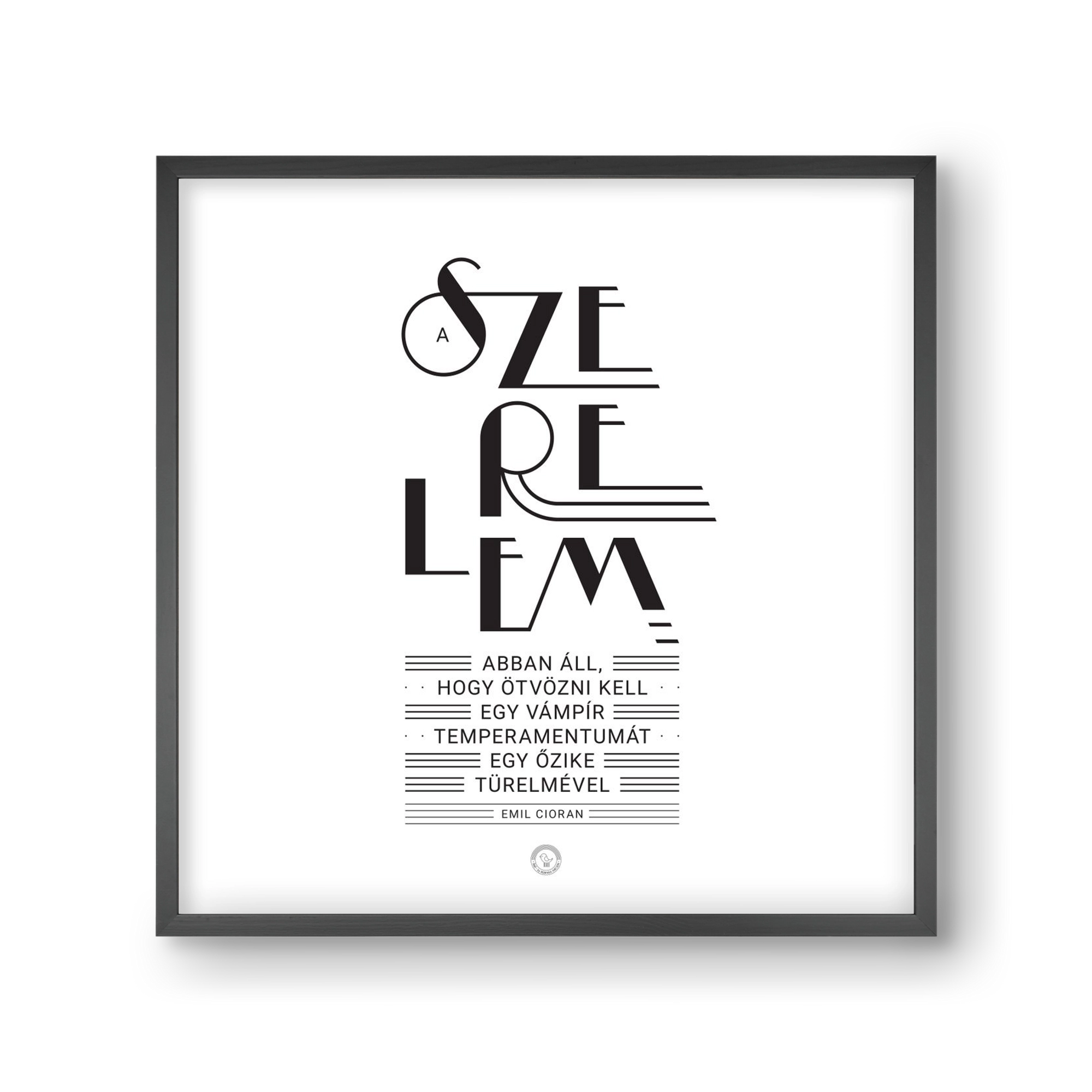 Szerelem, 30x30 cm (30x30 cm), Fekete keret