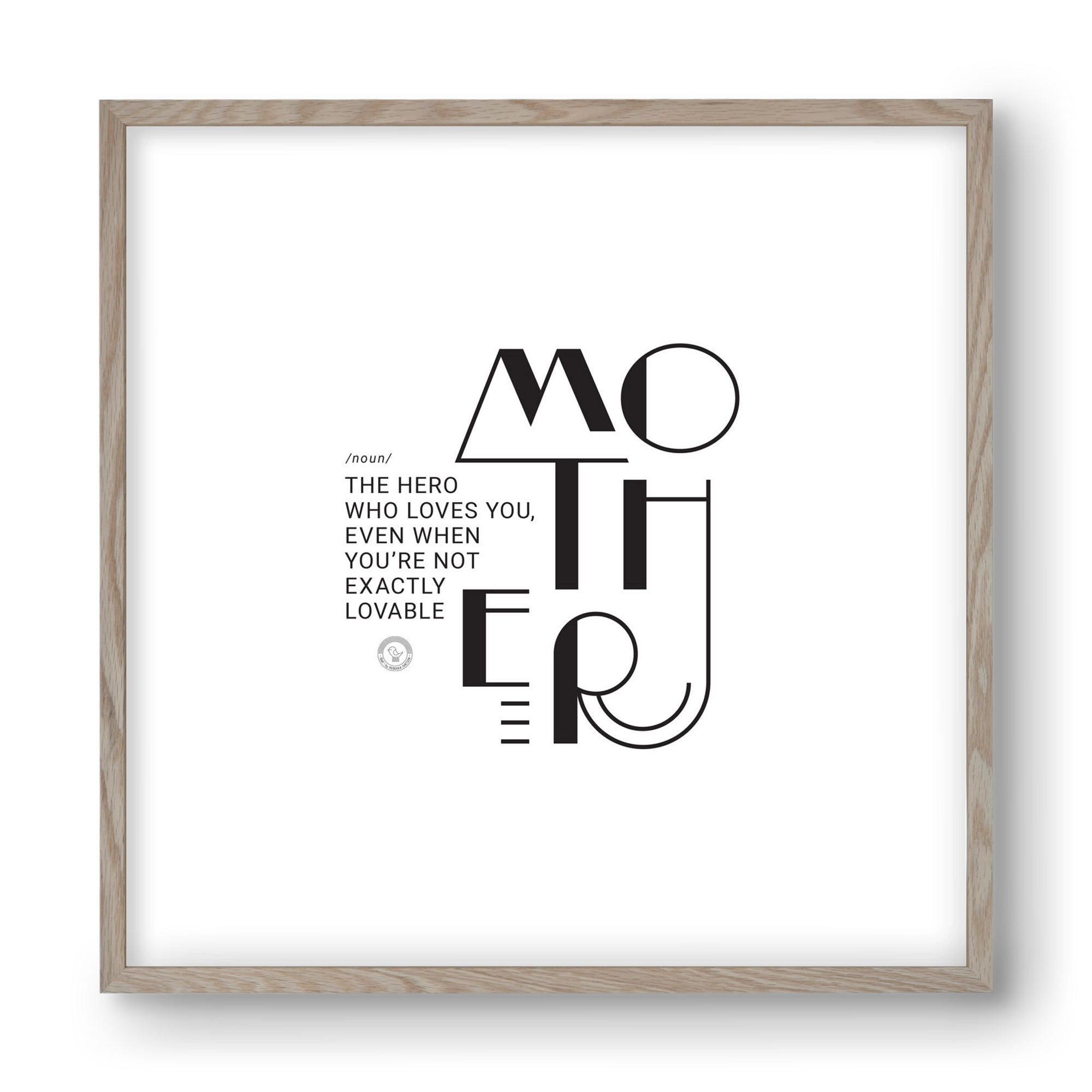 Mother_01, 40x40 cm (40x40 cm), Tölgy keret