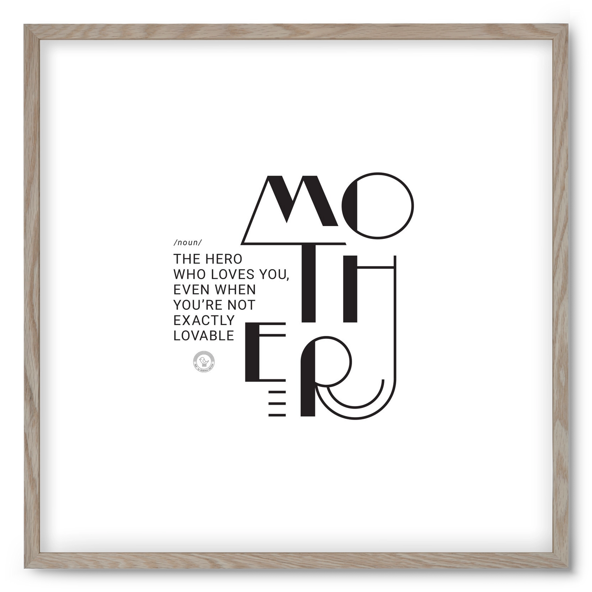 Mother_01, 50x50 cm (50x50 cm), Tölgy keret