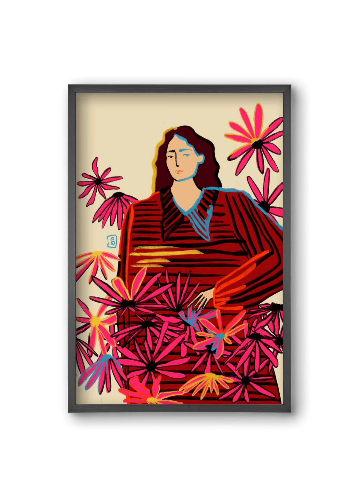 FLORAL DREAM, 20x30 cm (20x30 cm), Fekete keret