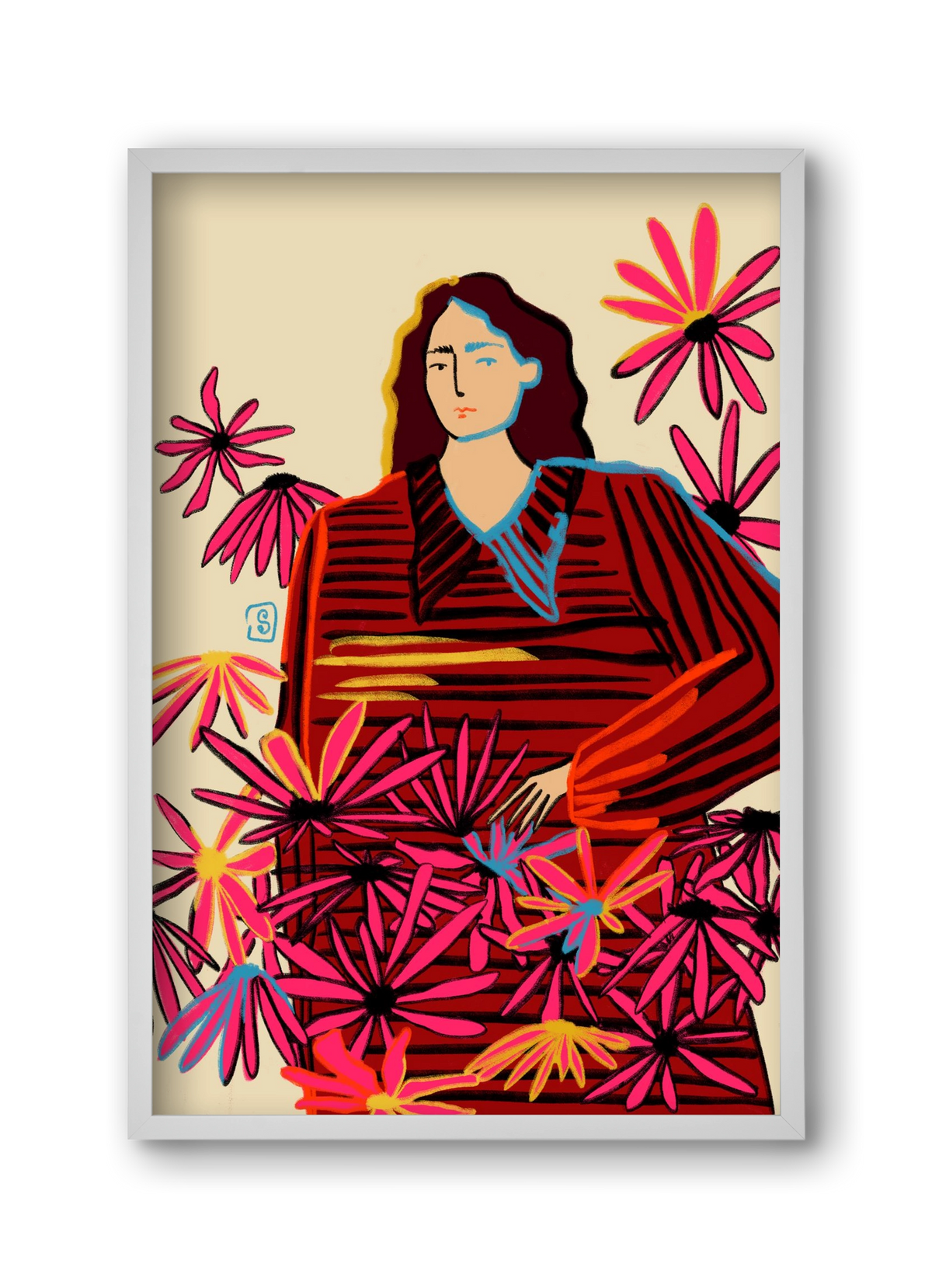 FLORAL DREAM, 30x45 cm (30x45 cm), Fehér keret