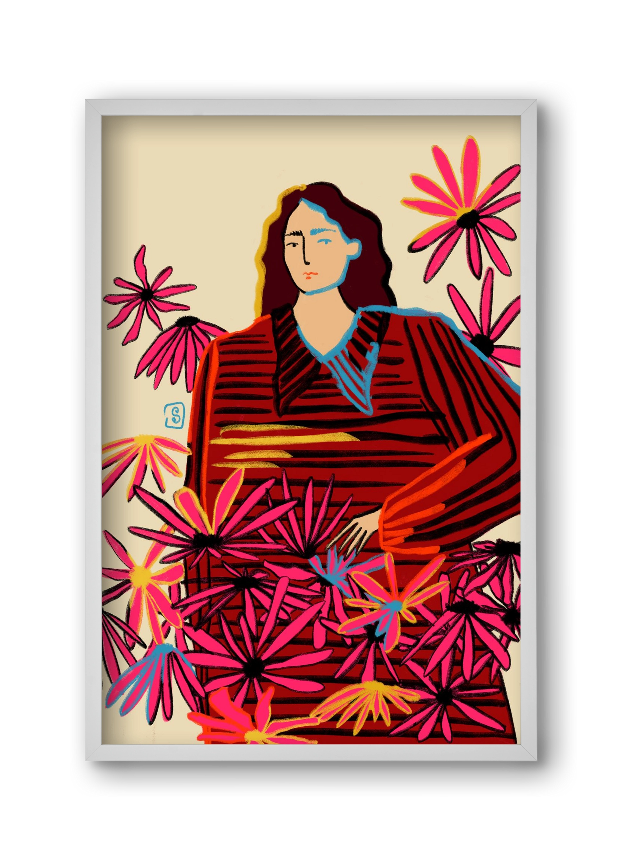 FLORAL DREAM, 30x45 cm (30x45 cm), Fehér keret