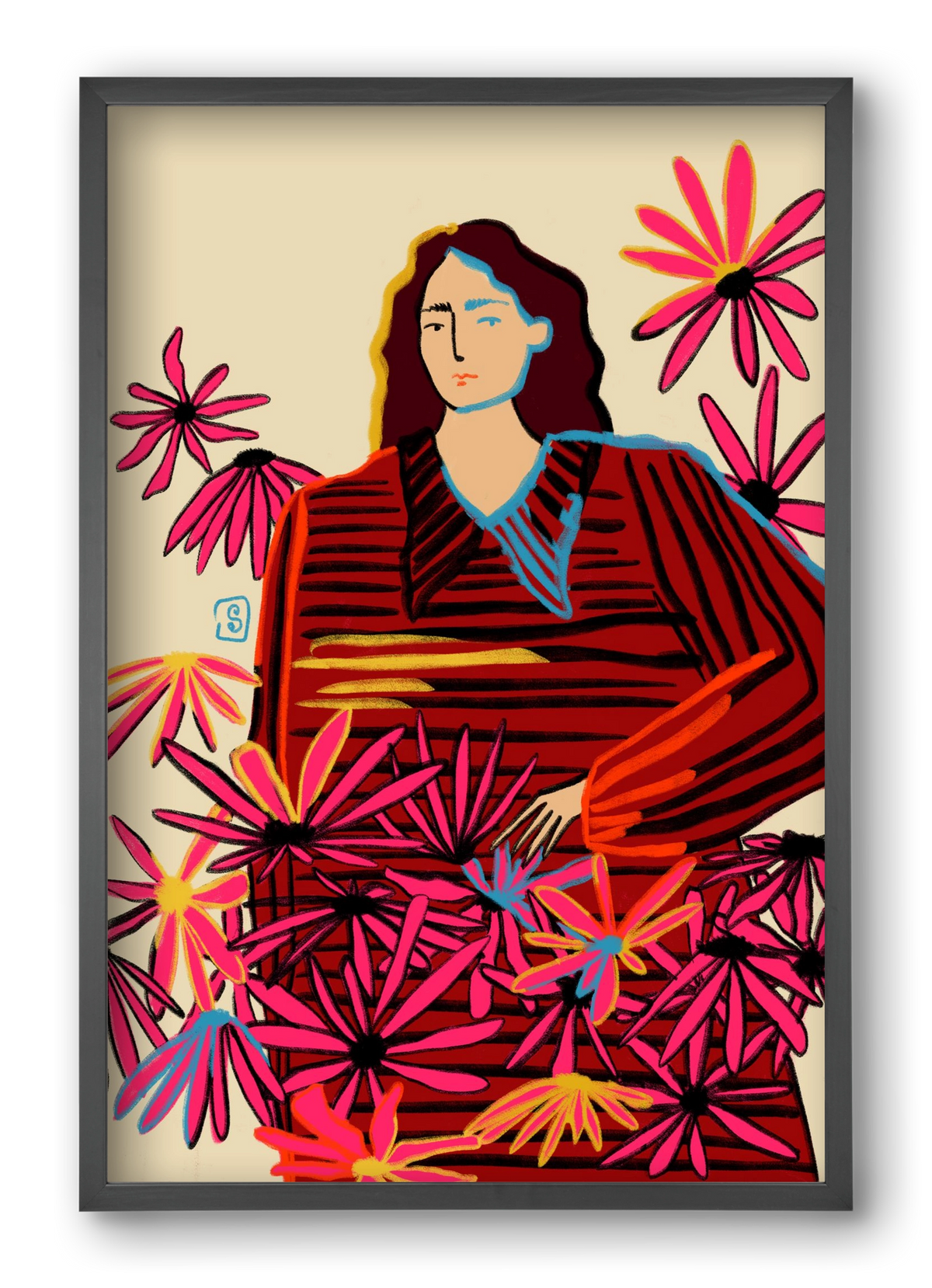 FLORAL DREAM, 40x60 cm (40x60 cm), Fekete keret