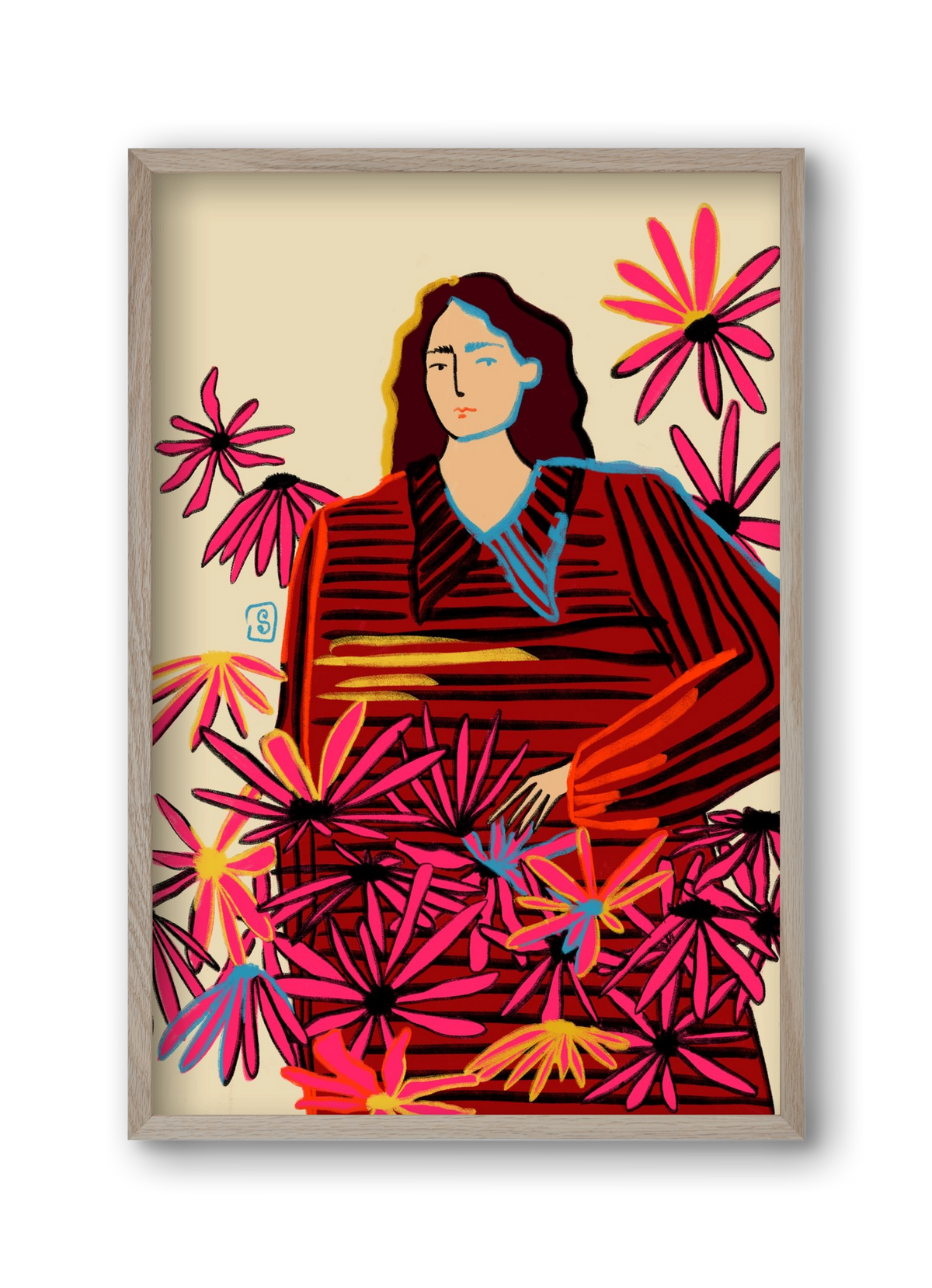 FLORAL DREAM, 30x45 cm (30x45 cm), Tölgy keret