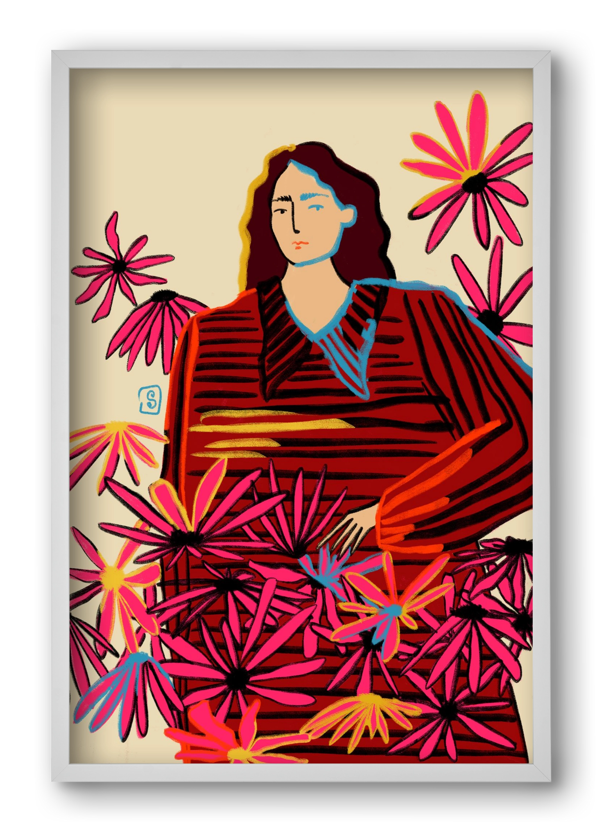 FLORAL DREAM, 40x60 cm (40x60 cm), Fehér keret