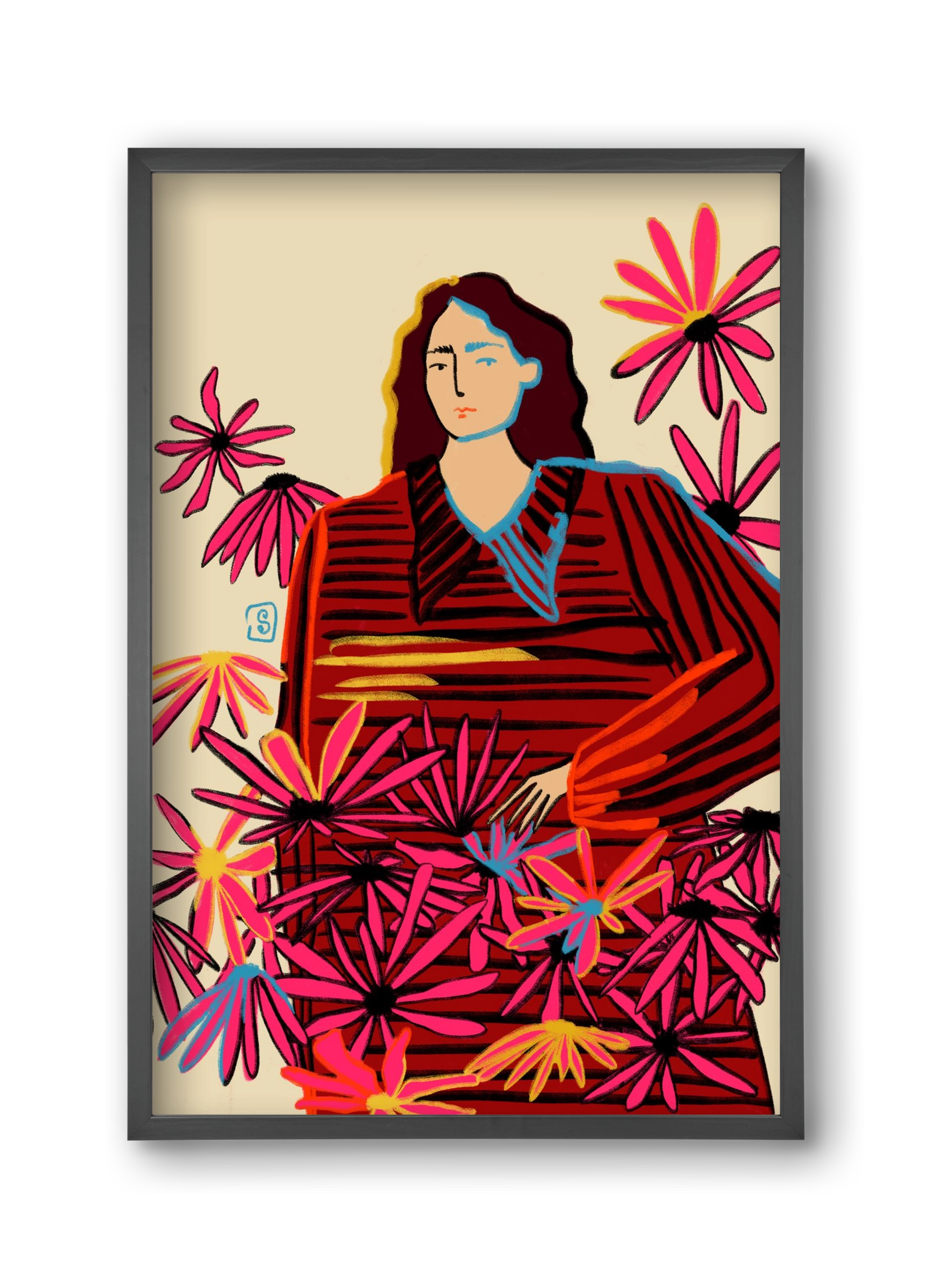 FLORAL DREAM, 30x45 cm (30x45 cm), Fekete keret