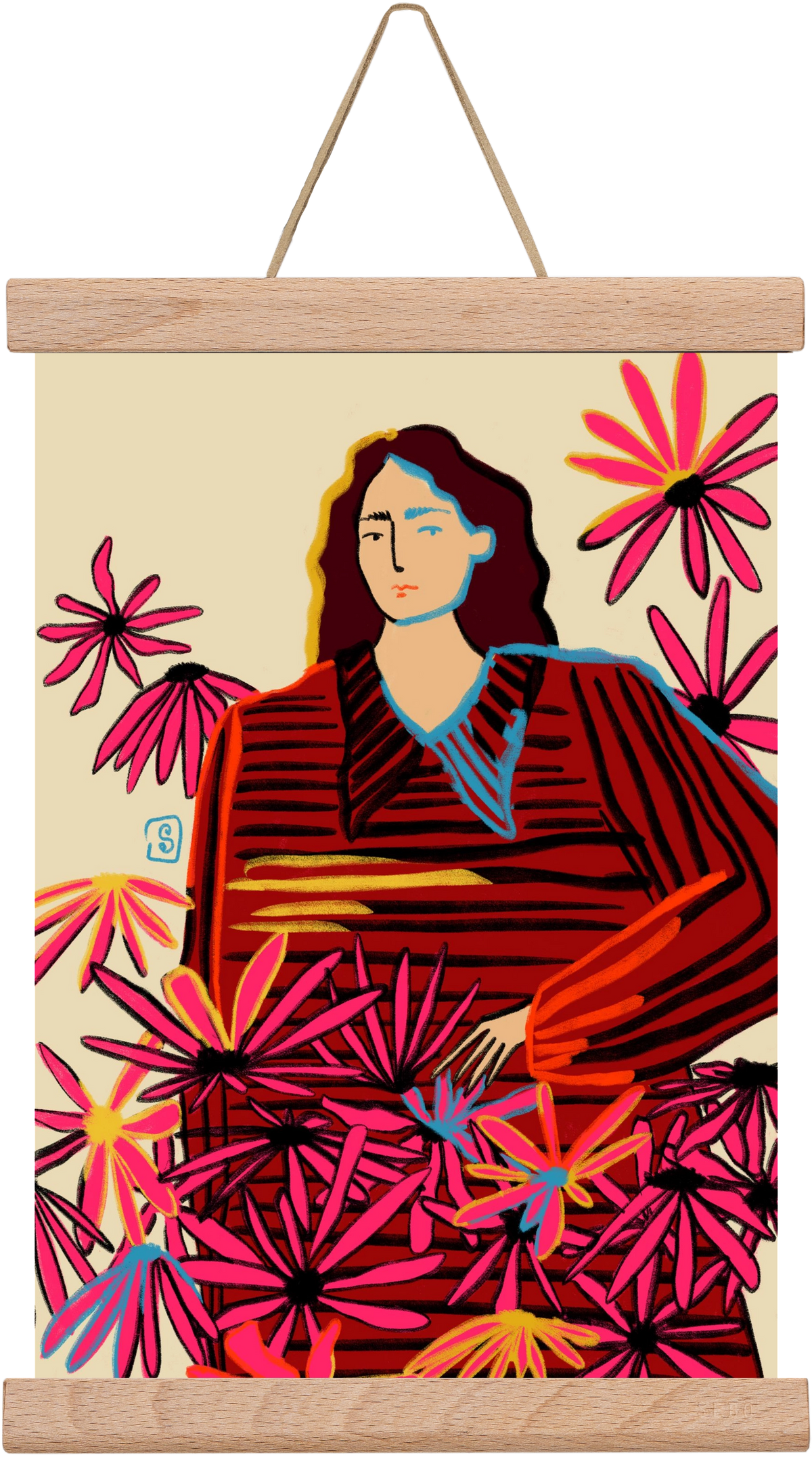 FLORAL DREAM, 20x30 cm (20x30 cm), Tölgy akasztó