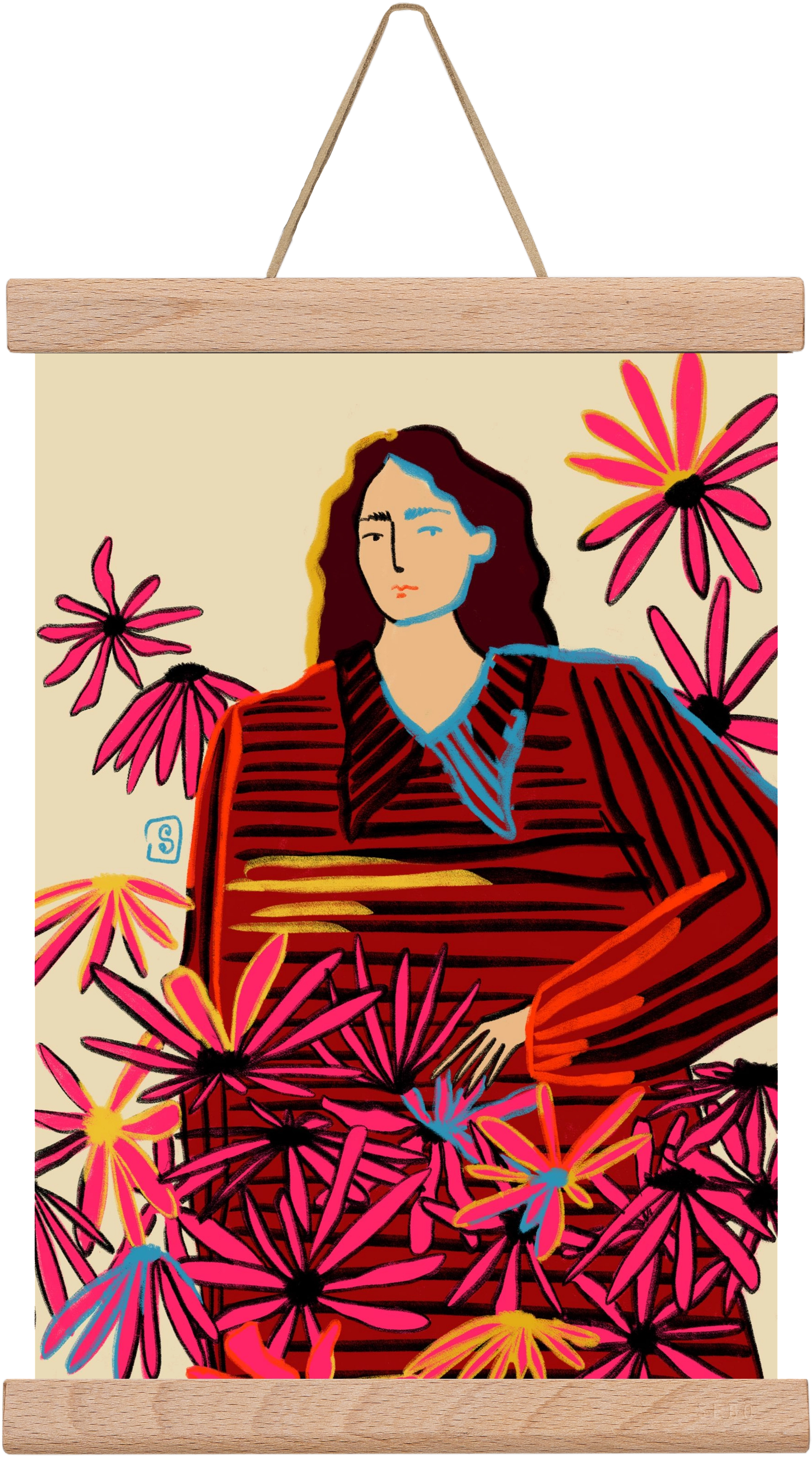 FLORAL DREAM, 20x30 cm (20x30 cm), Tölgy akasztó