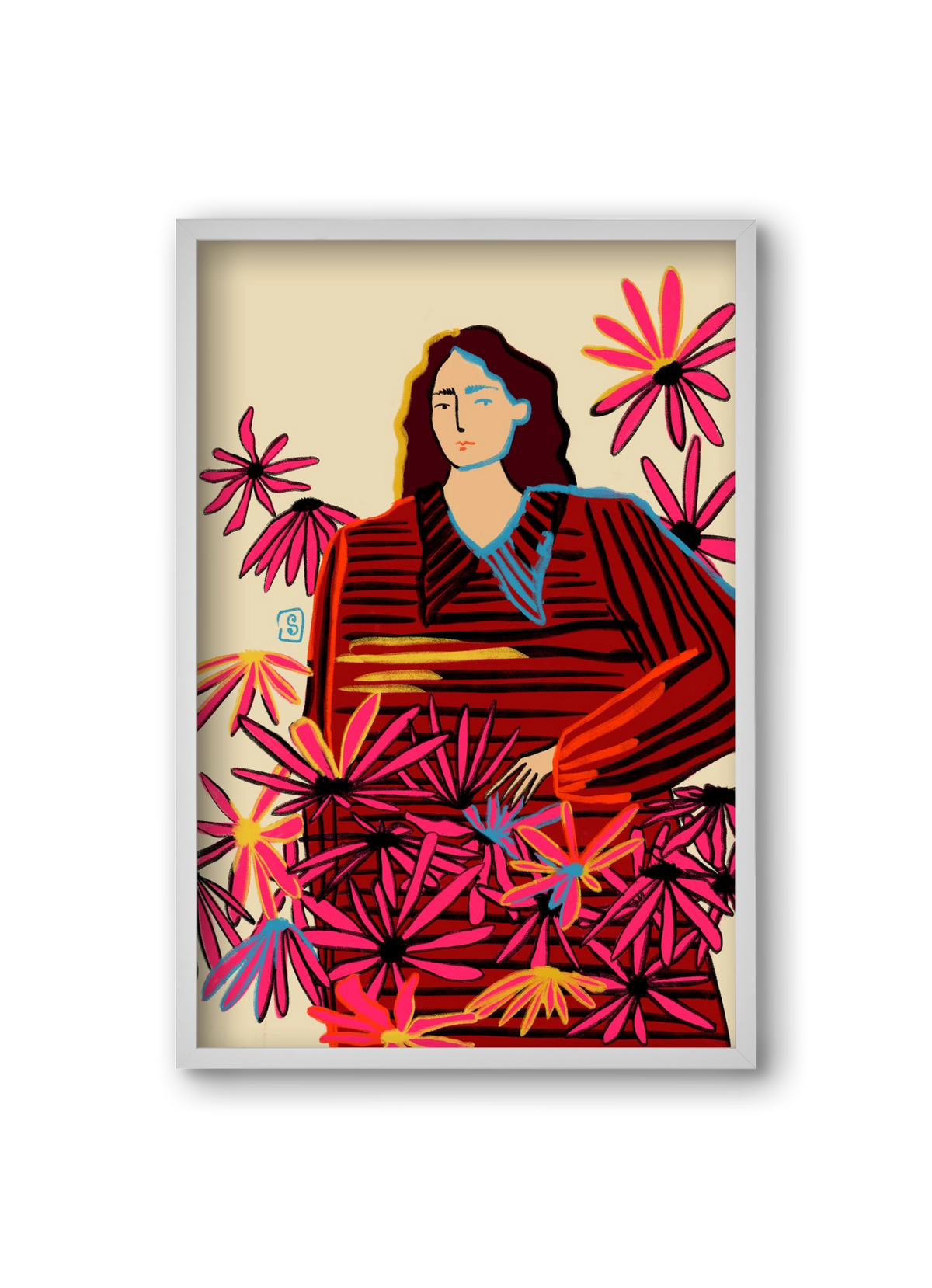 FLORAL DREAM, 20x30 cm (20x30 cm), Fehér keret