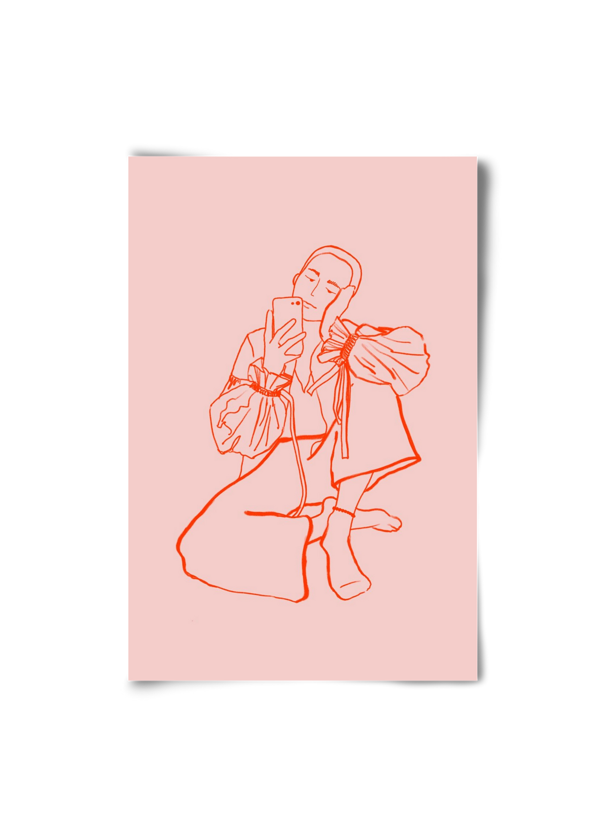 MIRROR SELFIE PINK, 20x30 cm, Keret nélkül