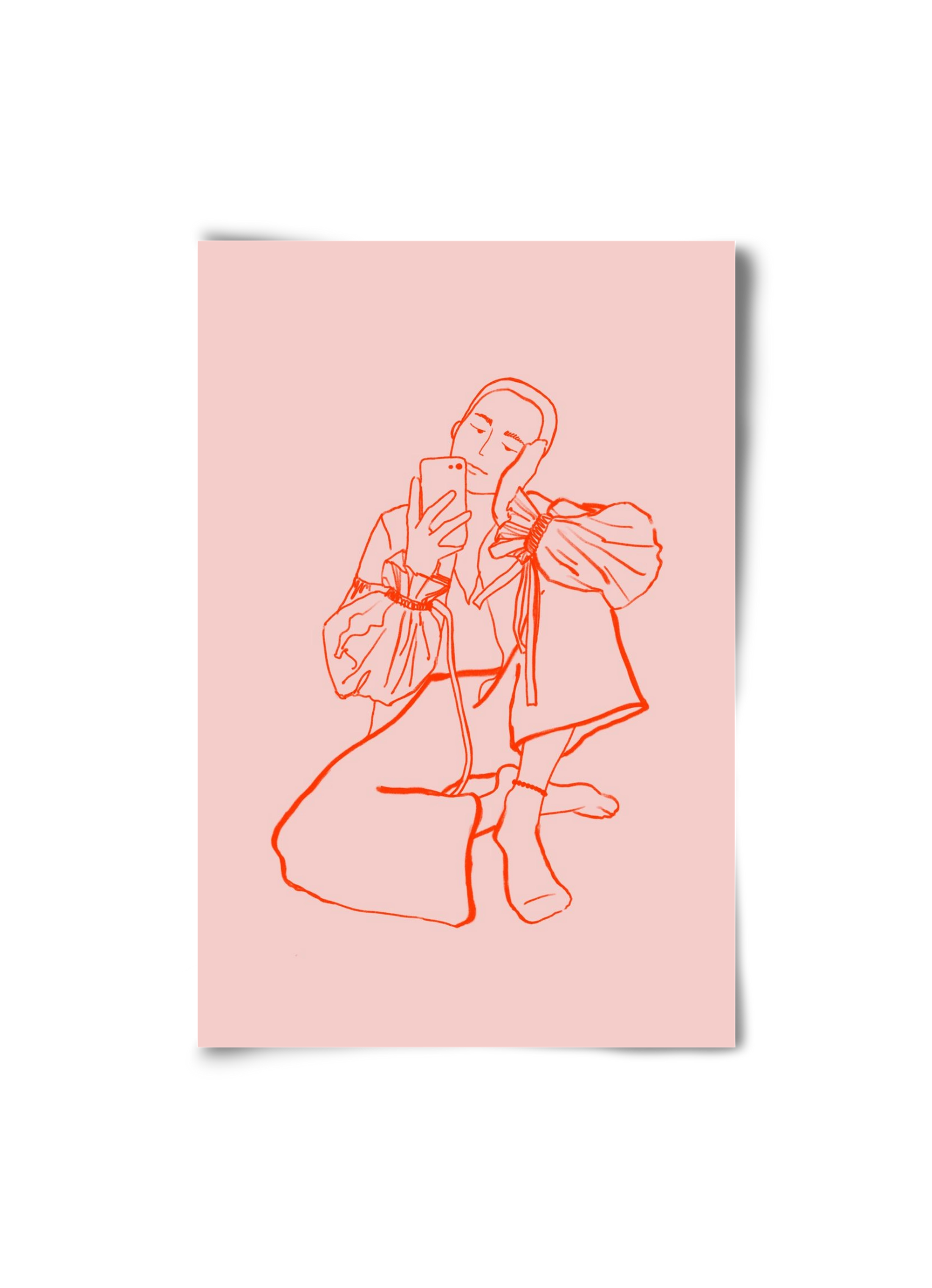 MIRROR SELFIE PINK, 20x30 cm, Keret nélkül