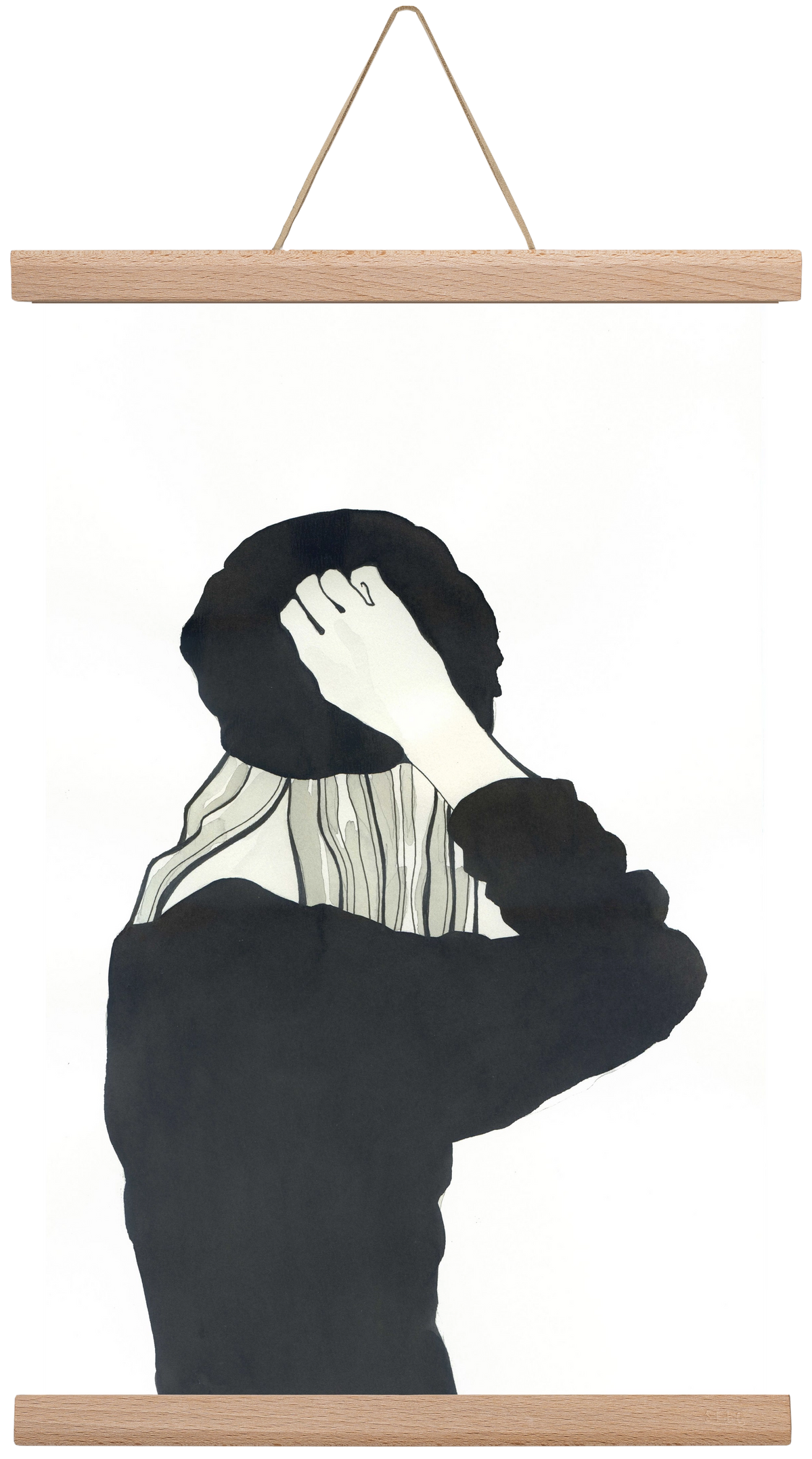 In Black, 30x45 cm (30x45 cm), Tölgy akasztó