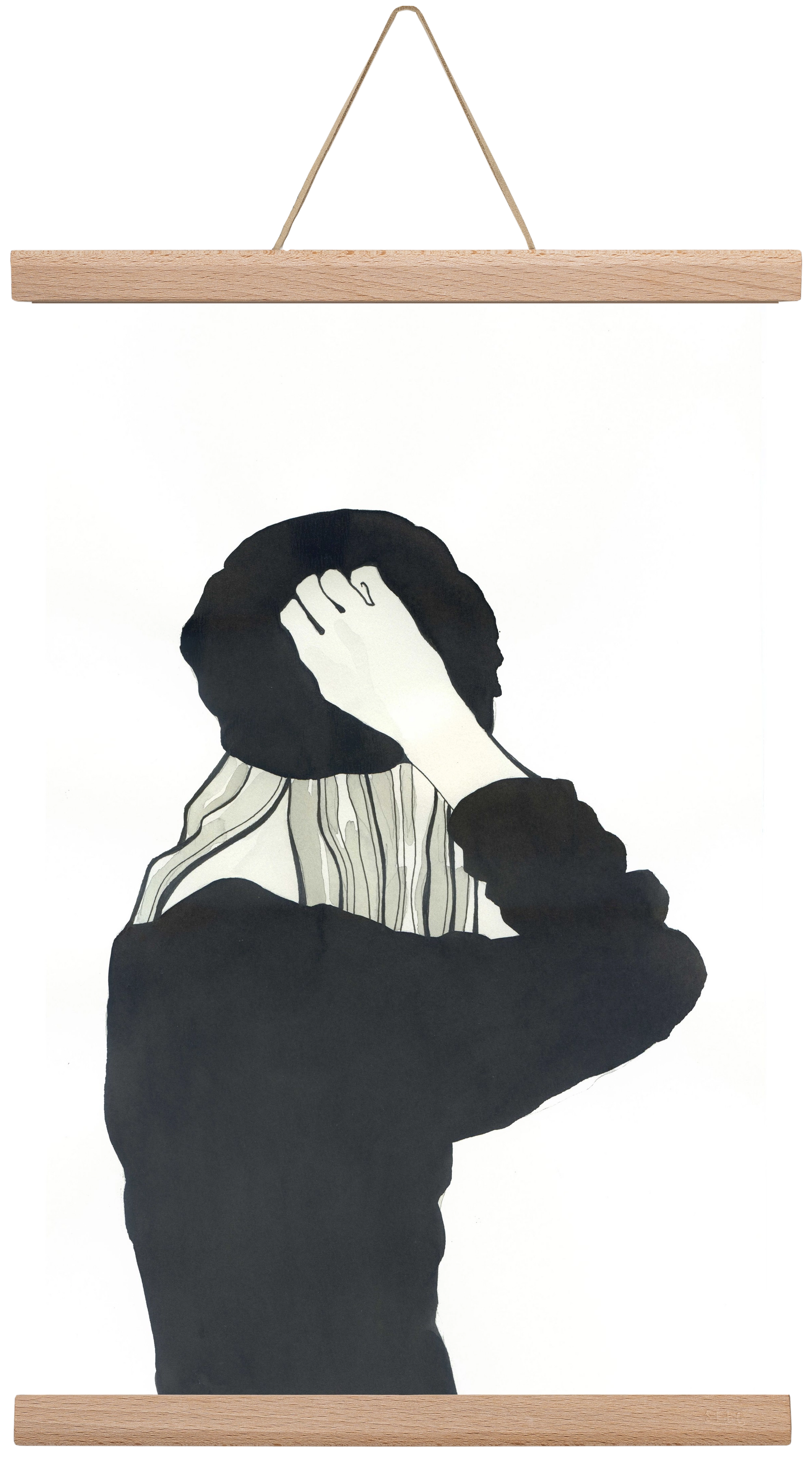 In Black, 30x45 cm (30x45 cm), Tölgy akasztó