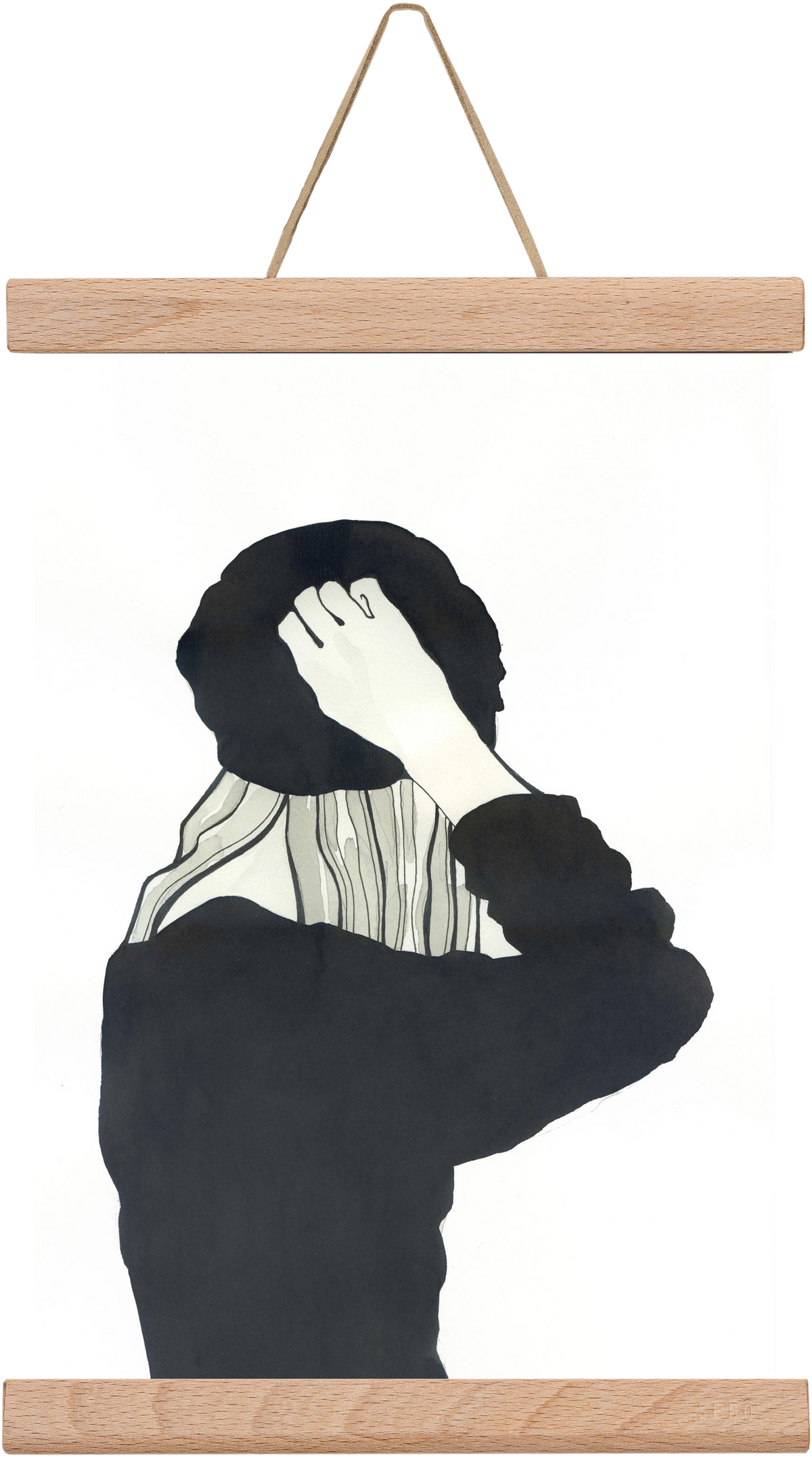 In Black, 20x30 cm (20x30 cm), Tölgy akasztó