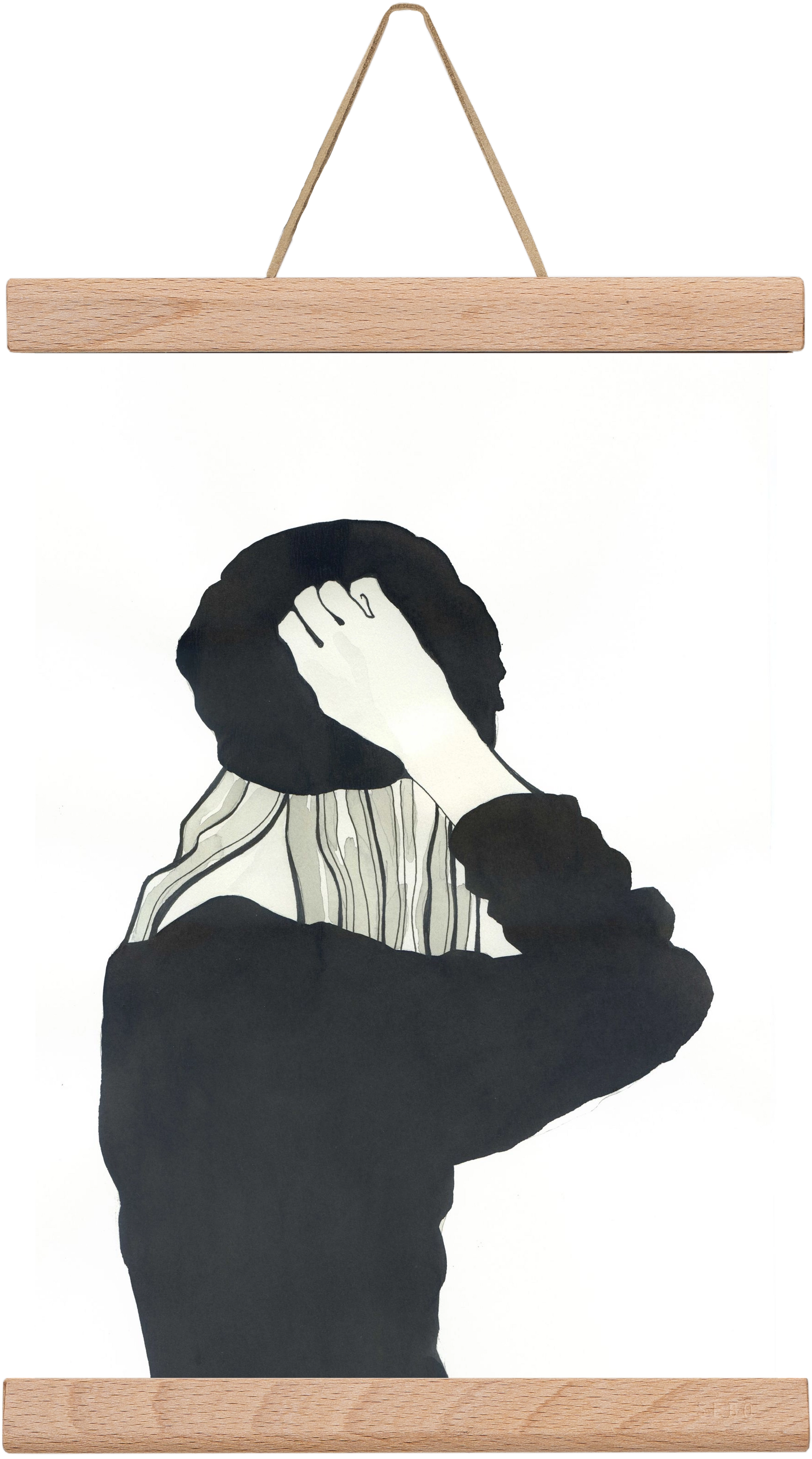 In Black, 20x30 cm (20x30 cm), Tölgy akasztó