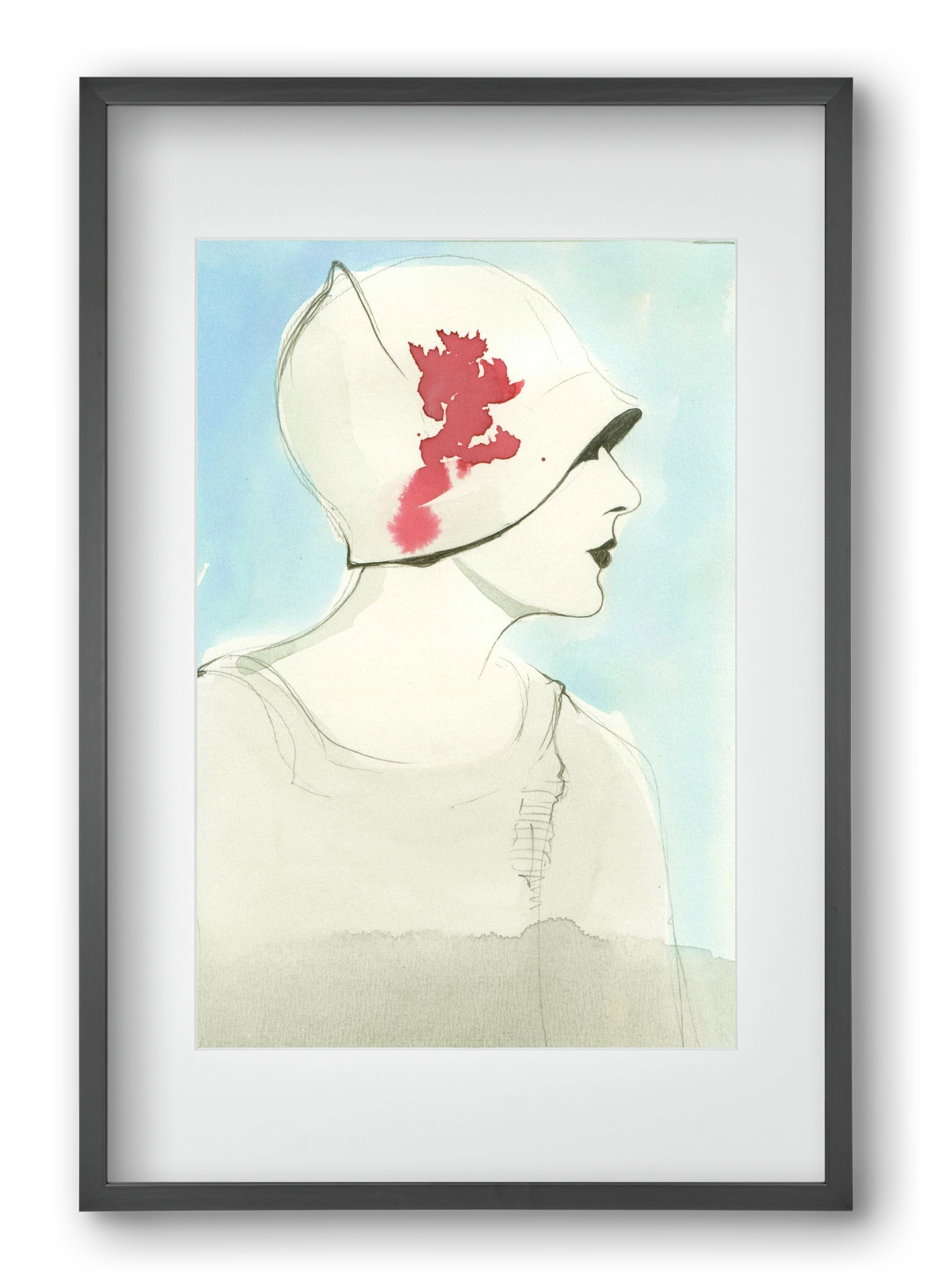 1920s, 40x60 cm (30x45 cm), Fekete keret, paszpartuval