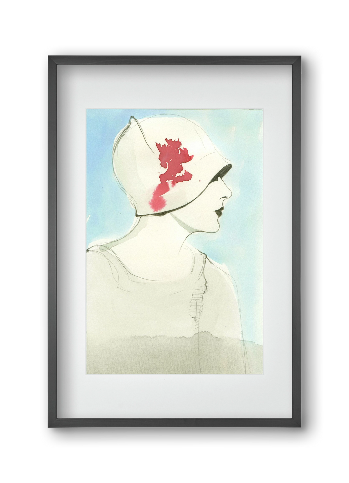 1920s, 30x45 cm (20x30 cm), Fekete keret, paszpartuval