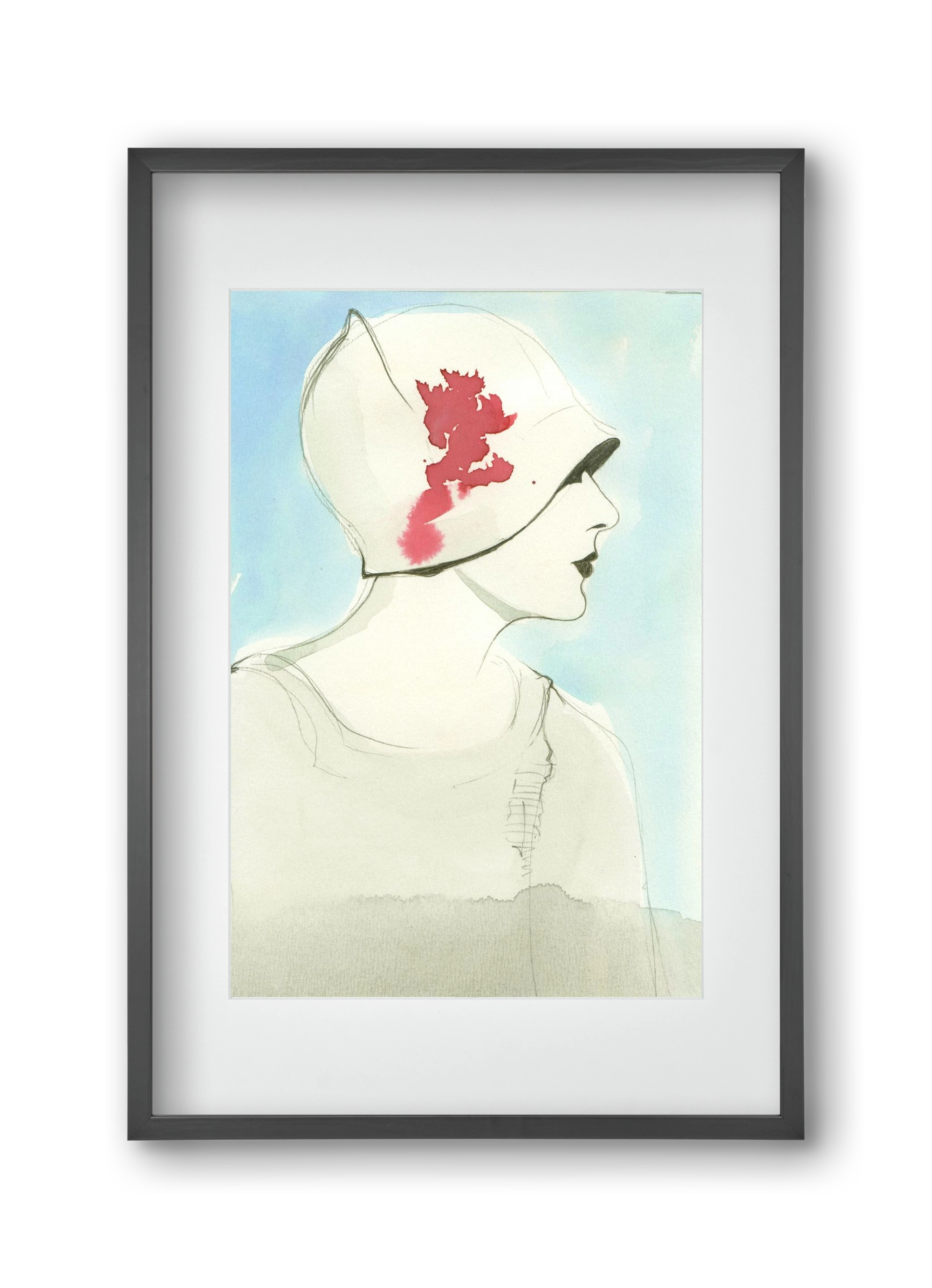 1920s, 30x45 cm (20x30 cm), Fekete keret, paszpartuval