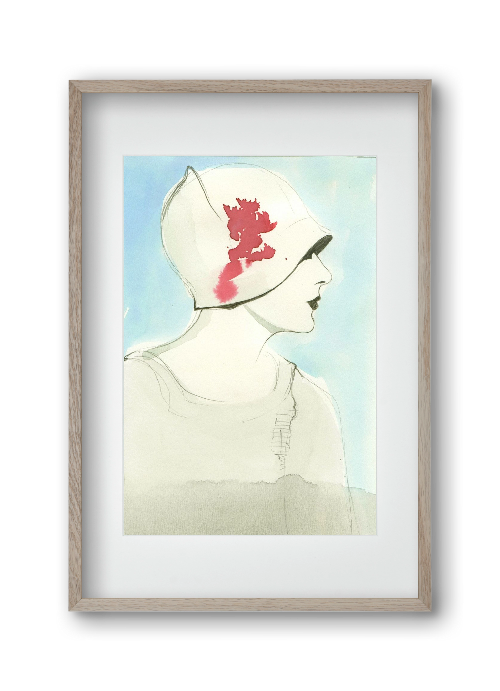 1920s, 30x45 cm (20x30 cm), Tölgy keret, paszpartuval