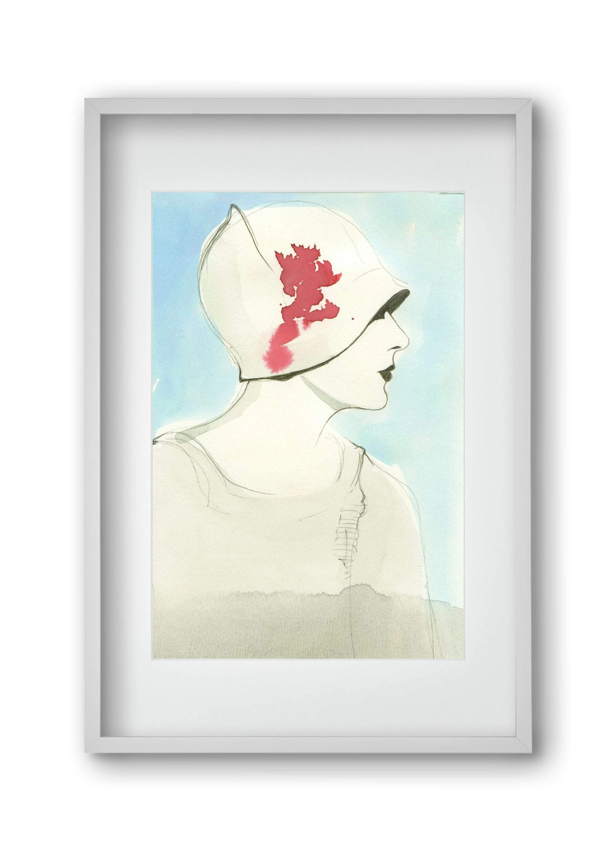 1920s, 30x45 cm (20x30 cm), Fehér keret, paszpartuval