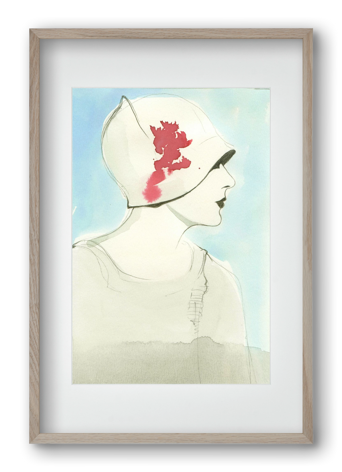 1920s, 40x60 cm (30x45 cm), Tölgy keret, paszpartuval