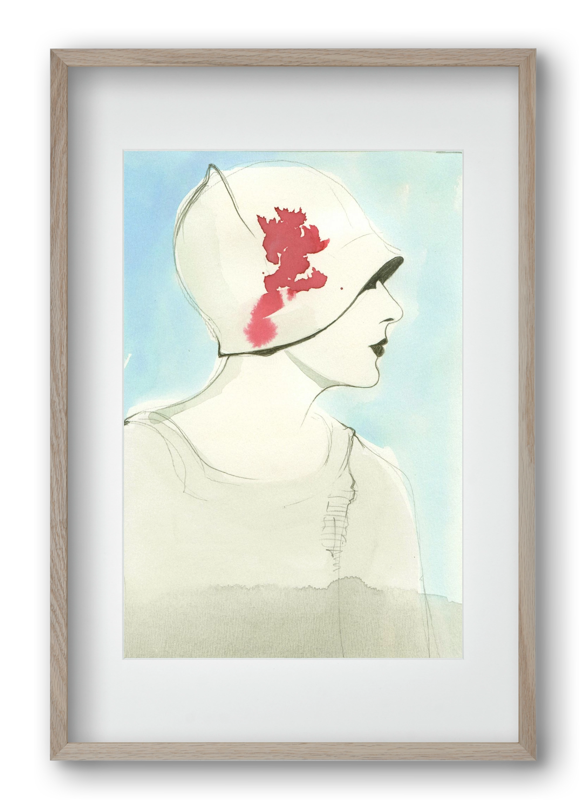 1920s, 40x60 cm (30x45 cm), Tölgy keret, paszpartuval