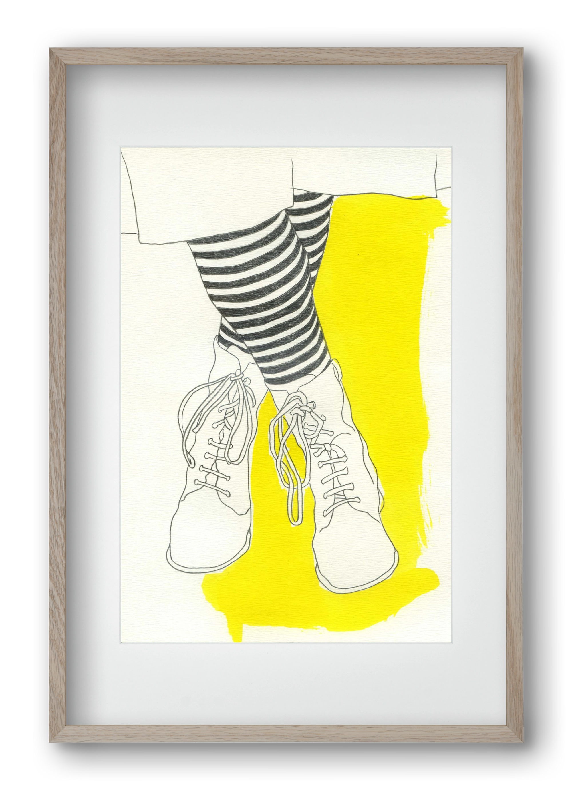 Stripes, 40x60 cm (30x45 cm), Tölgy keret, paszpartuval