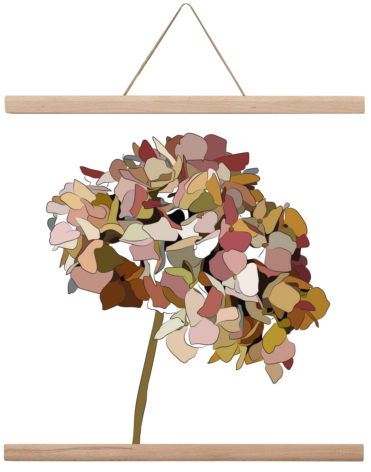 Hortenzia, 40x40 cm (40x40 cm), Tölgy akasztó