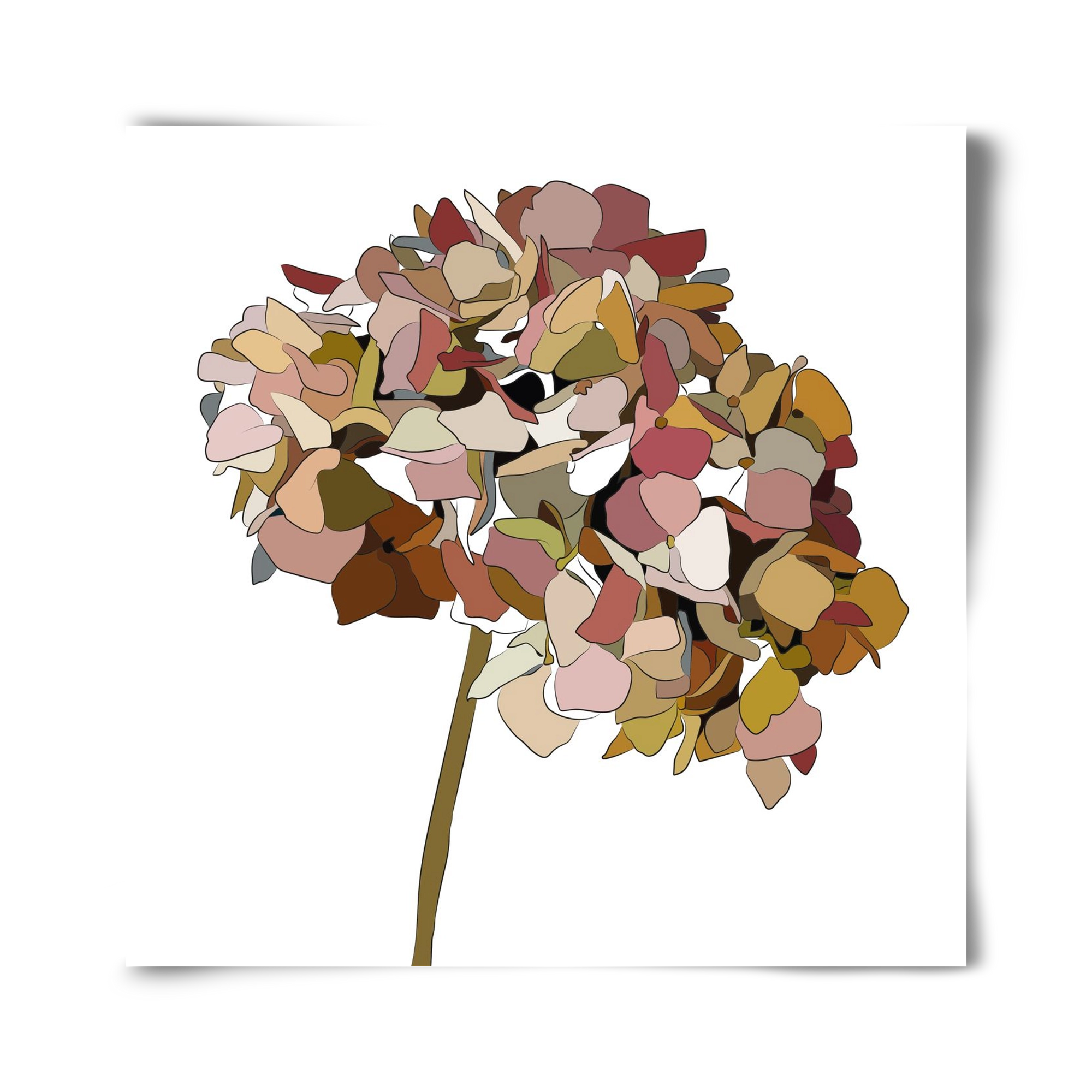 Hortenzia, 40x40 cm, Keret nélkül