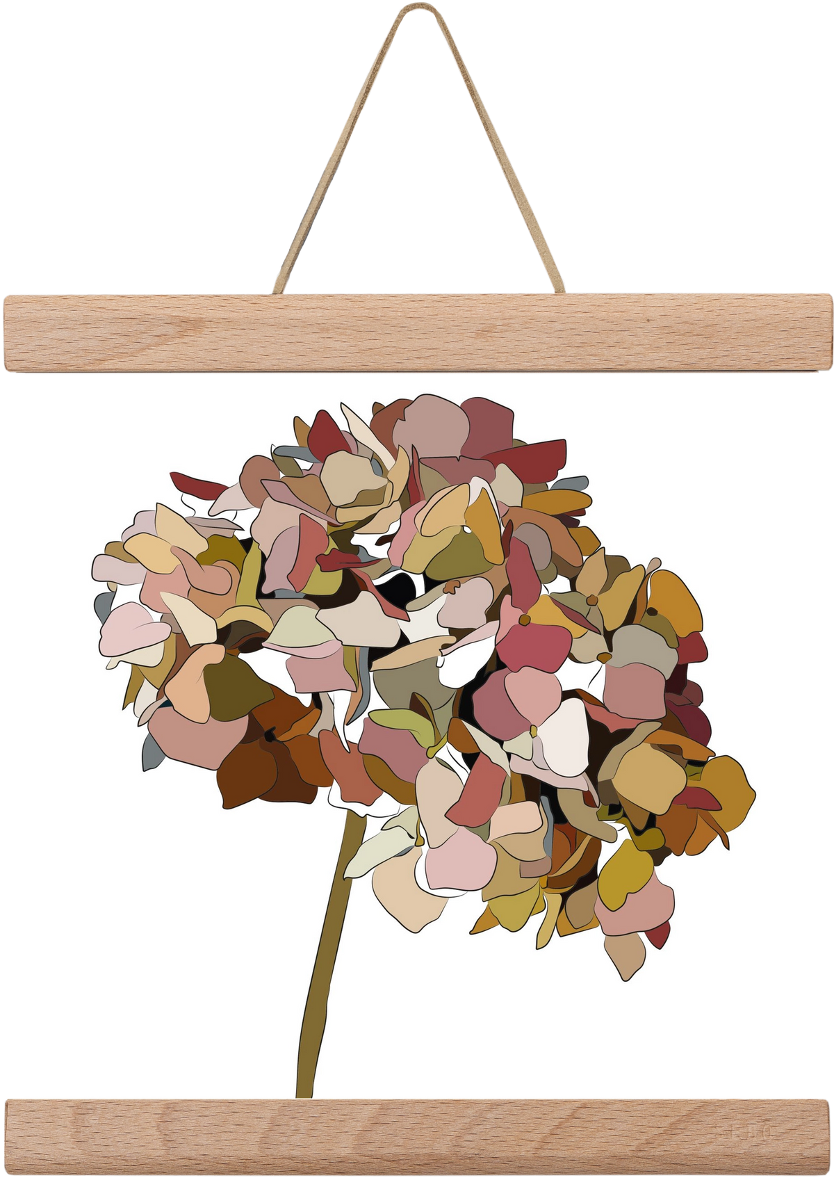 Hortenzia, 20x20 cm (20x20 cm), Tölgy akasztó