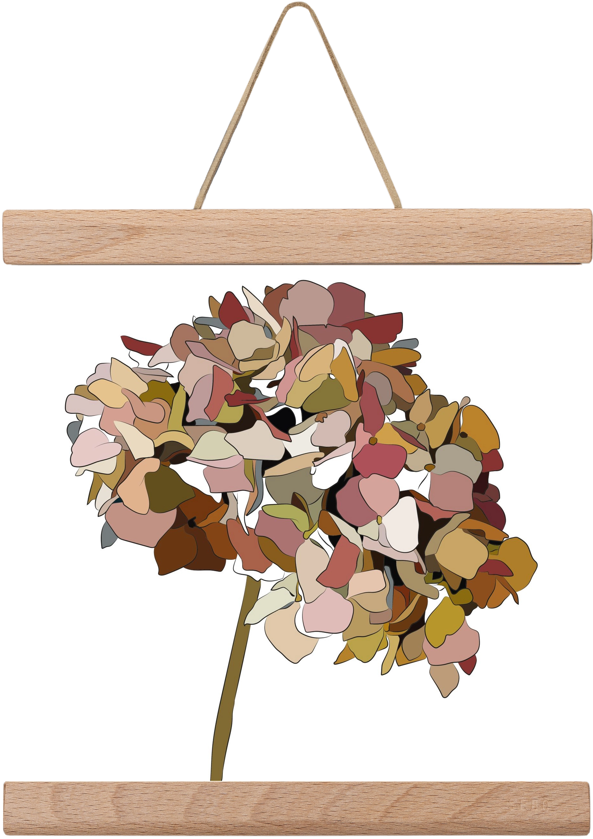 Hortenzia, 20x20 cm (20x20 cm), Tölgy akasztó