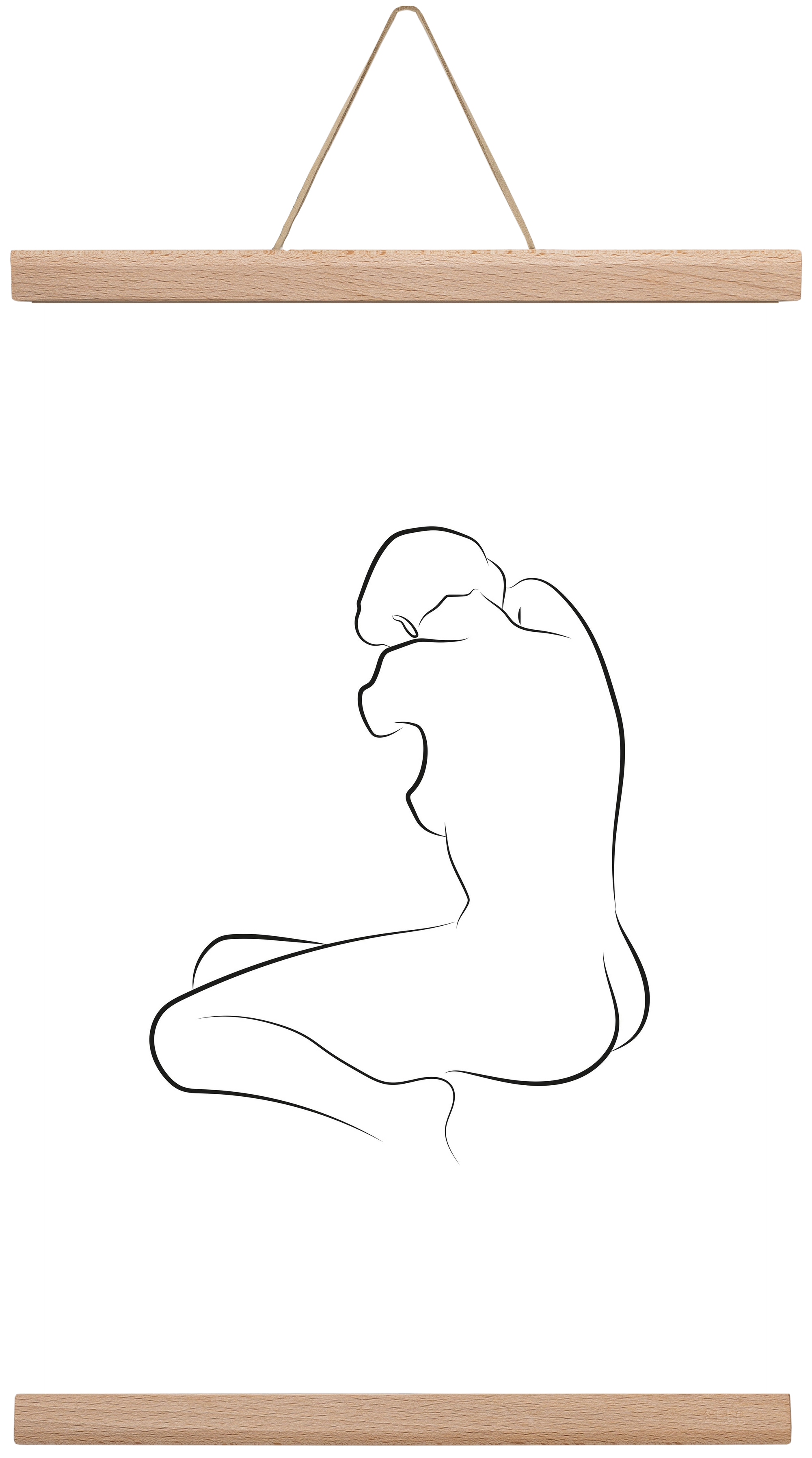 Akt 2, 30x45 cm (30x45 cm), Tölgy akasztó