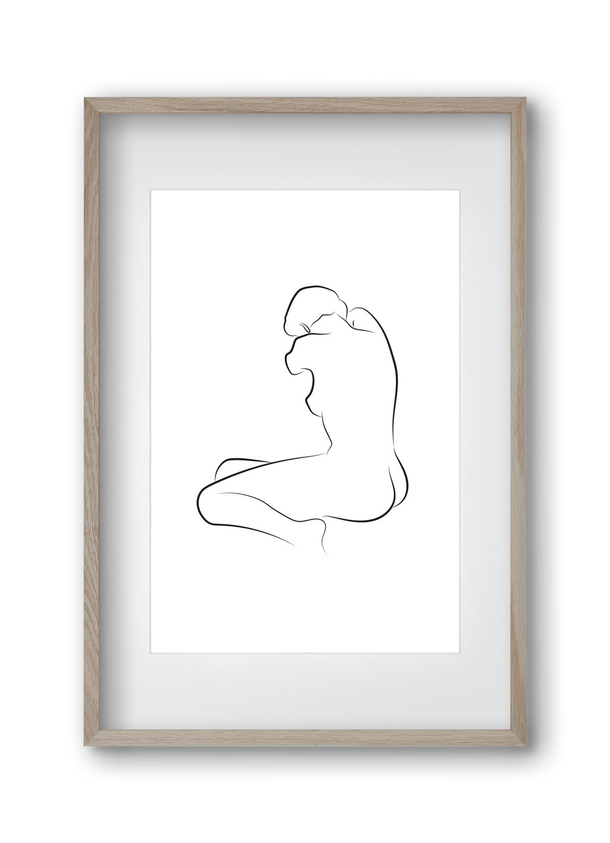 Akt 2, 30x45 cm (20x30 cm), Tölgy keret, paszpartuval