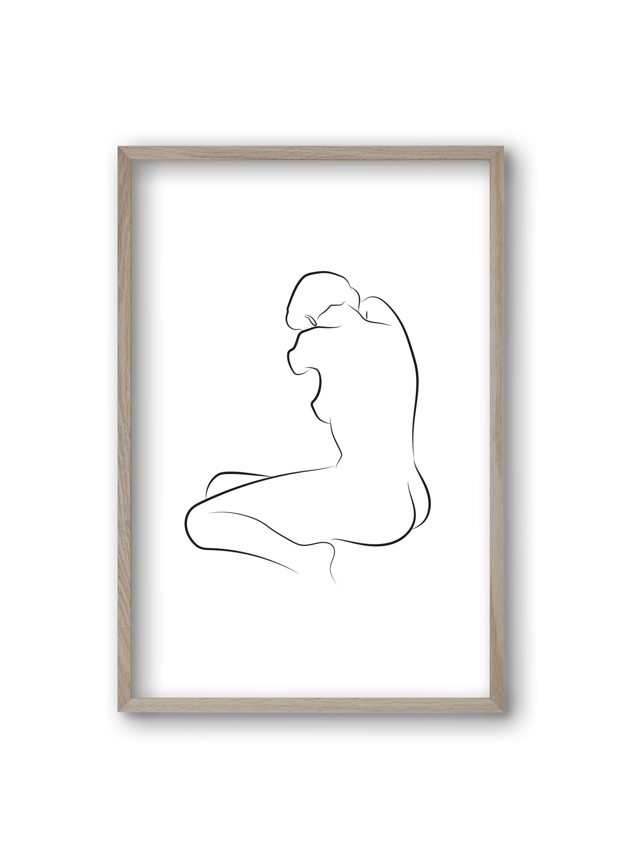 Akt 2, 20x30 cm (20x30 cm), Tölgy keret