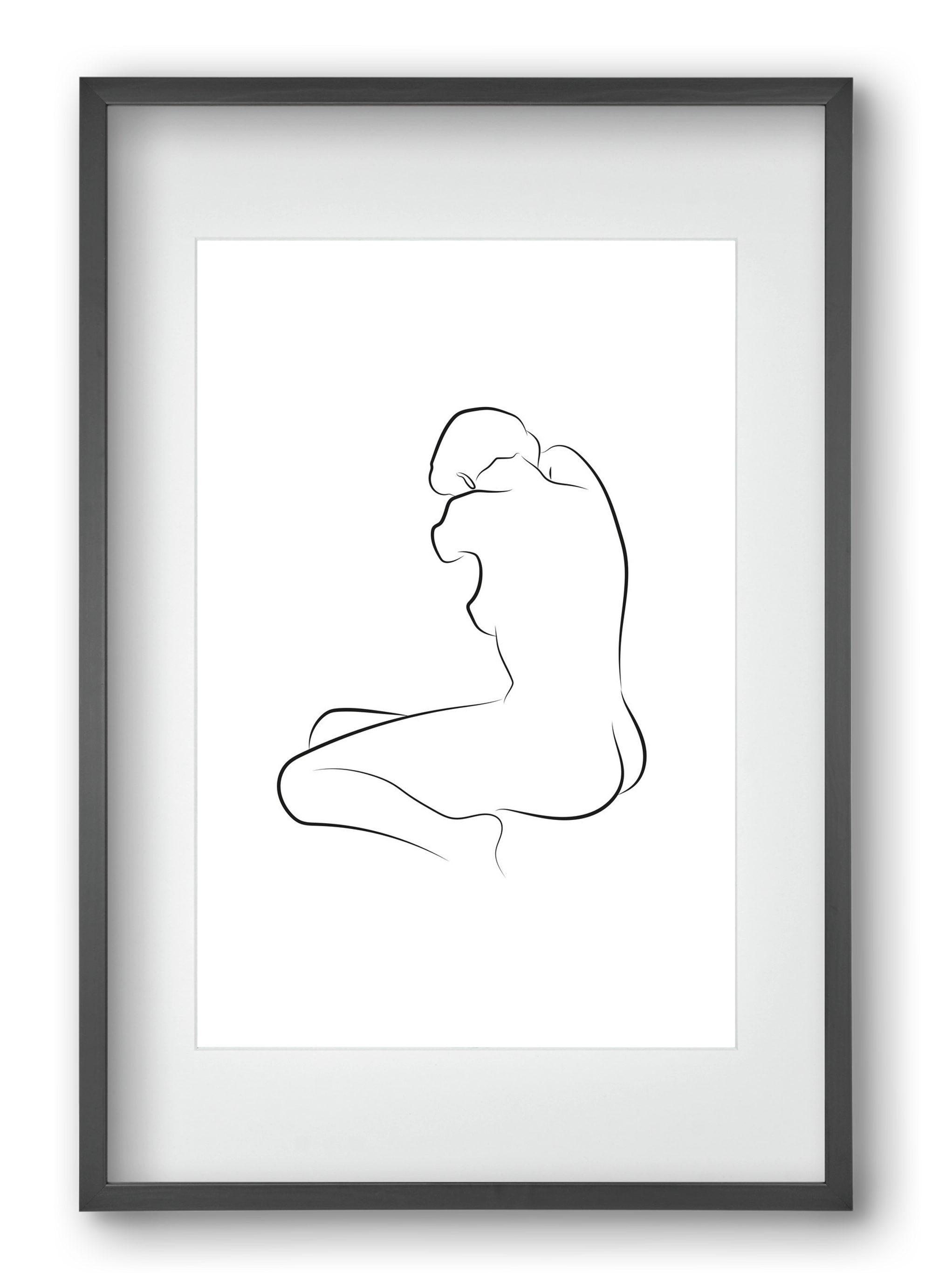 Akt 2, 40x60 cm (30x45 cm), Fekete keret, paszpartuval