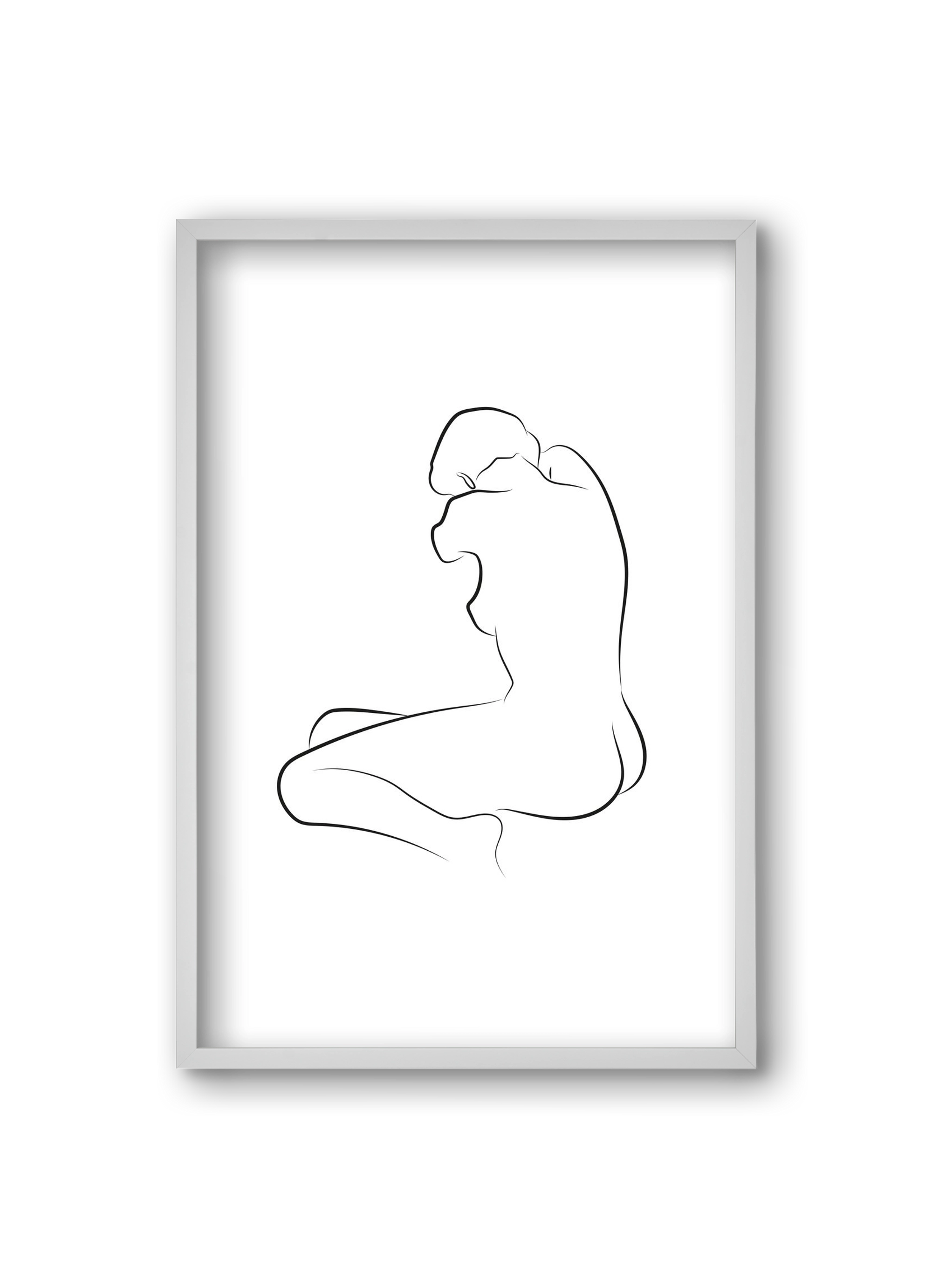 Akt 2, 20x30 cm (20x30 cm), Fehér keret