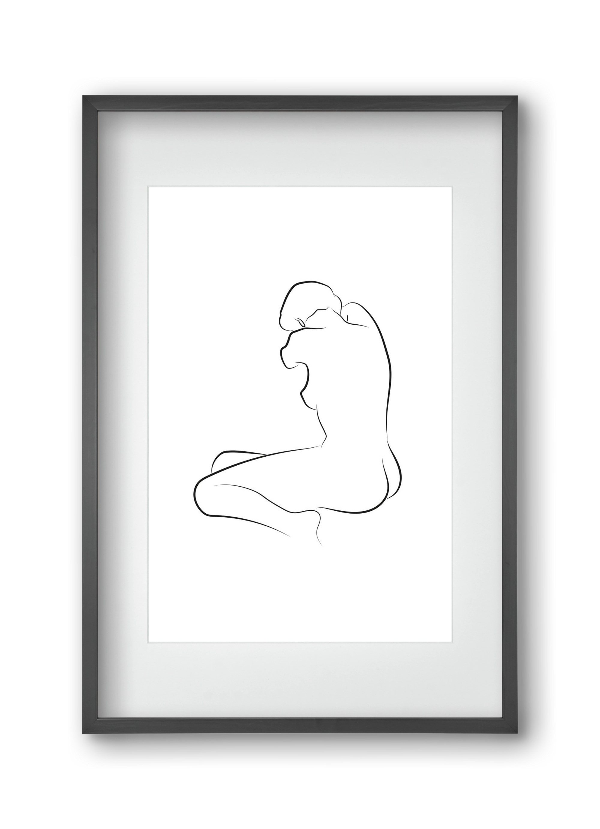 Akt 2, 30x45 cm (20x30 cm), Fekete keret, paszpartuval