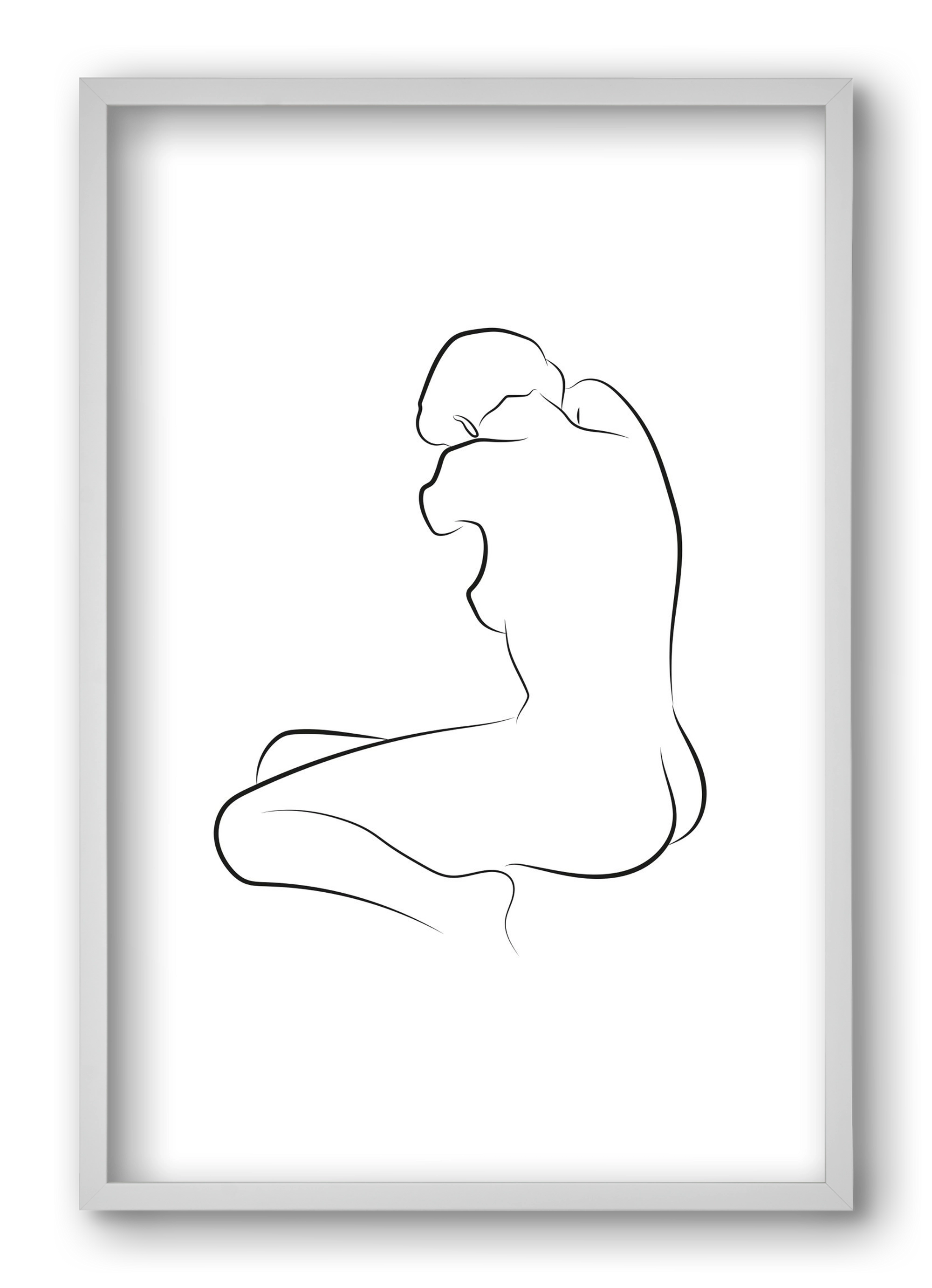 Akt 2, 40x60 cm (40x60 cm), Fehér keret