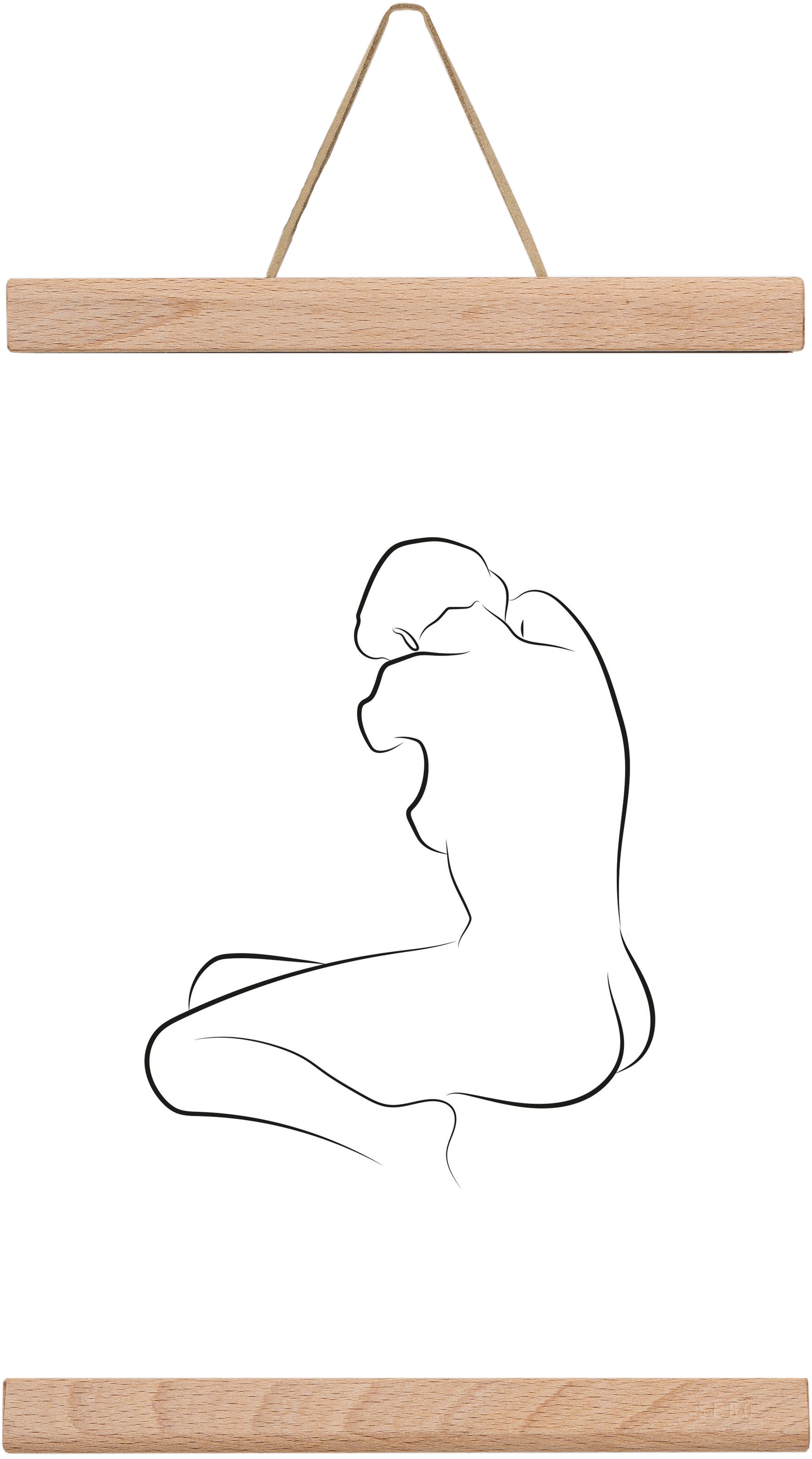 Akt 2, 20x30 cm (20x30 cm), Tölgy akasztó