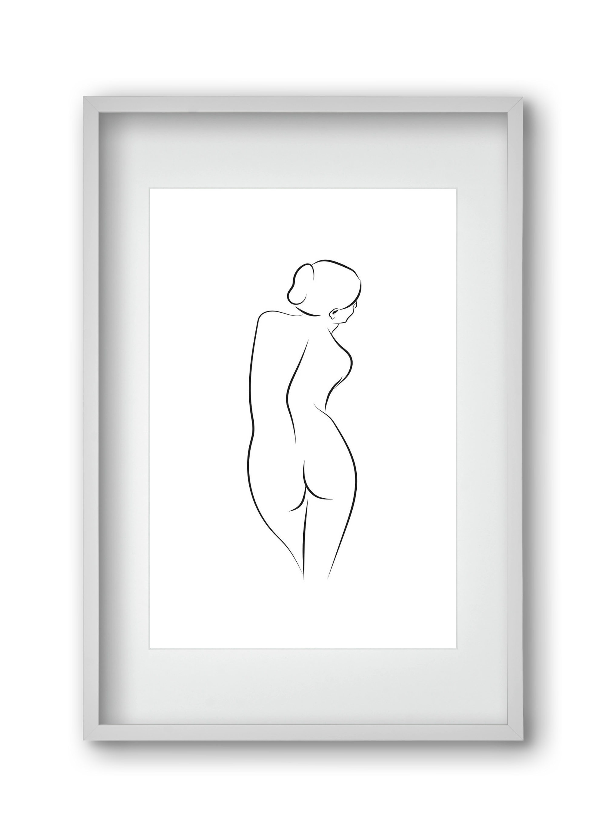 Akt 1, 30x45 cm (20x30 cm), Fehér keret, paszpartuval